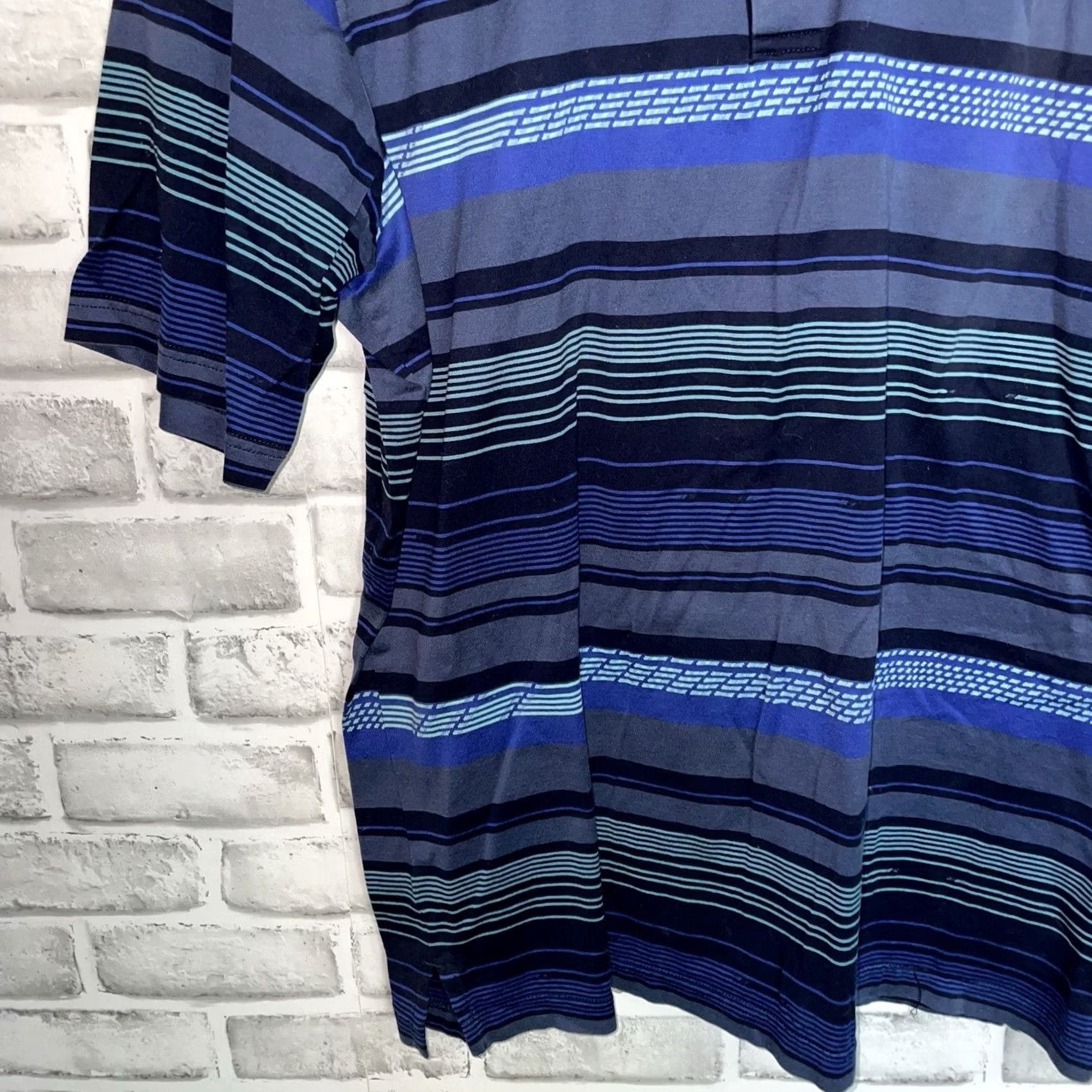 BUGATCHI BUGATCHI Polo Shirt Striped Blue Mens M Size US M / EU 48-50 / 2 - 3 Thumbnail