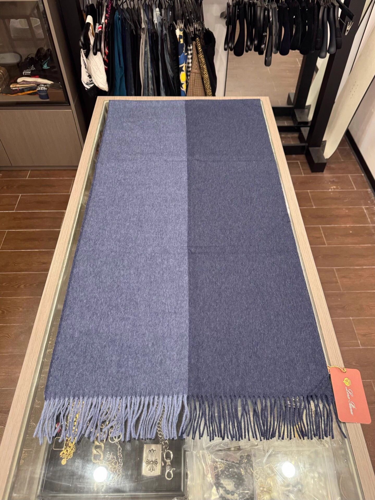 Loro Piana Loro Piana blue double-faced cashmere scarf new with tags Size ONE SIZE - 3 Thumbnail