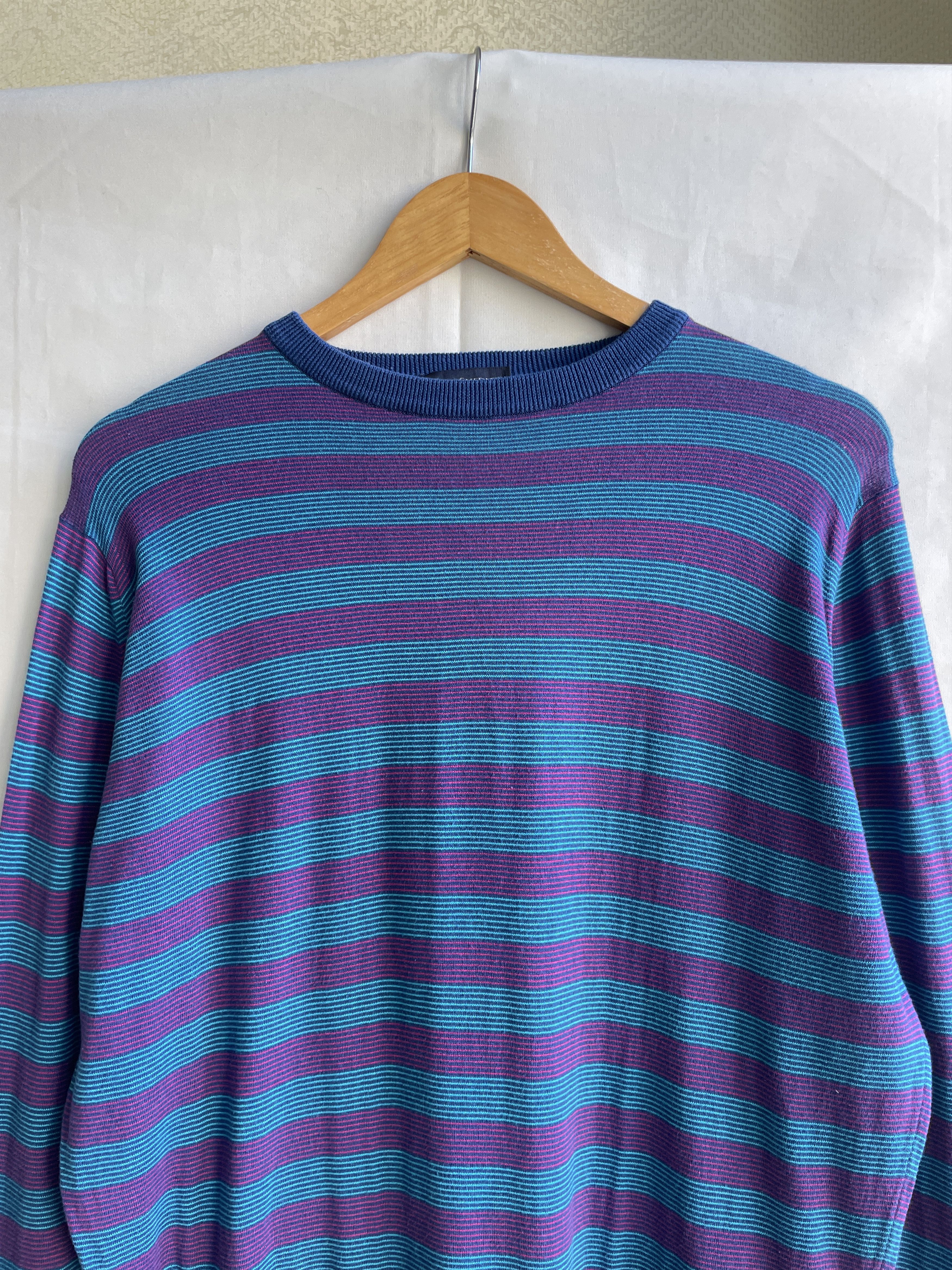 John Smedley John Smedley Striped Purple Blue Cotton Sweater Size M Size US M / EU 48-50 / 2 - 3 Thumbnail