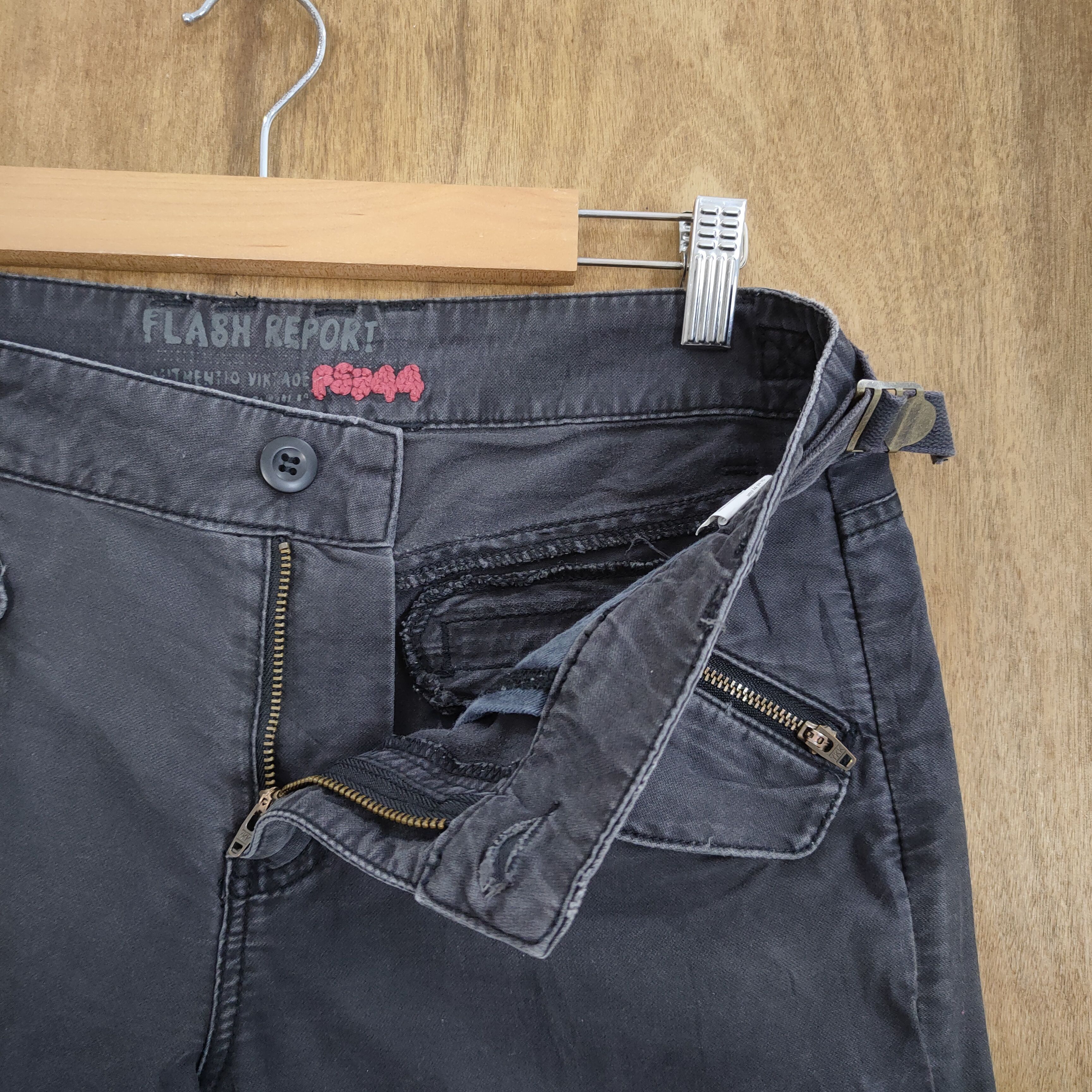 Japanese Brand VINTAGE FLASH REPORT FLARE FADED BLACK CARGO PANTS Size US 30 / EU 46 - 7 Thumbnail