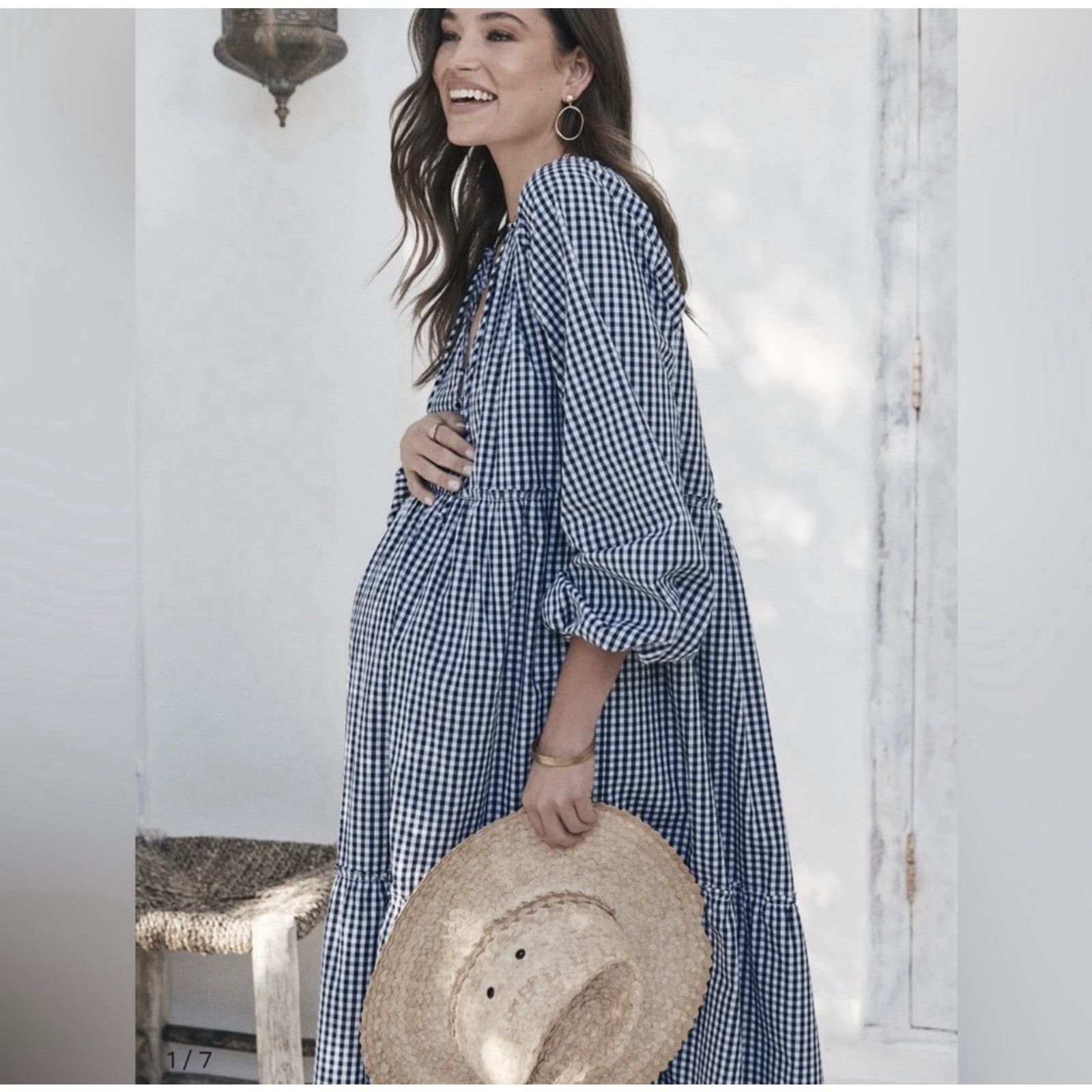 Other Legoe Heritage Gidget Dress Maternity Navy Gingham 3 XL Size XL / US 12-14 / IT 48-50 - 2 Thumbnail