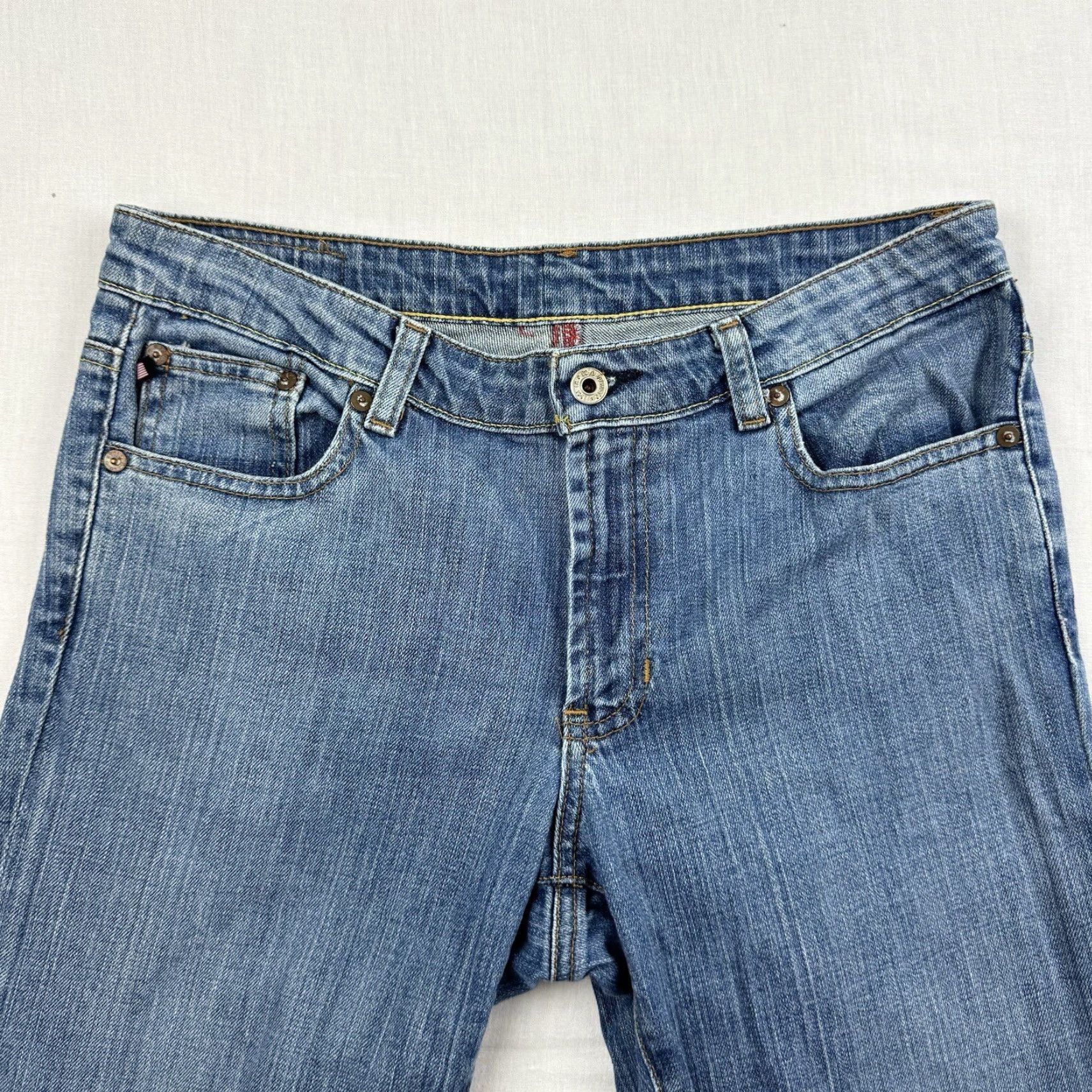 Polo Ralph Lauren VINTAGE Polo Jeans Company Jeans Womens 10 Blue Stretch Kelly Y2K Hipster Punk Bootcut Jeans Womens Size 32" / US 10 / IT 46 - 5 Thumbnail