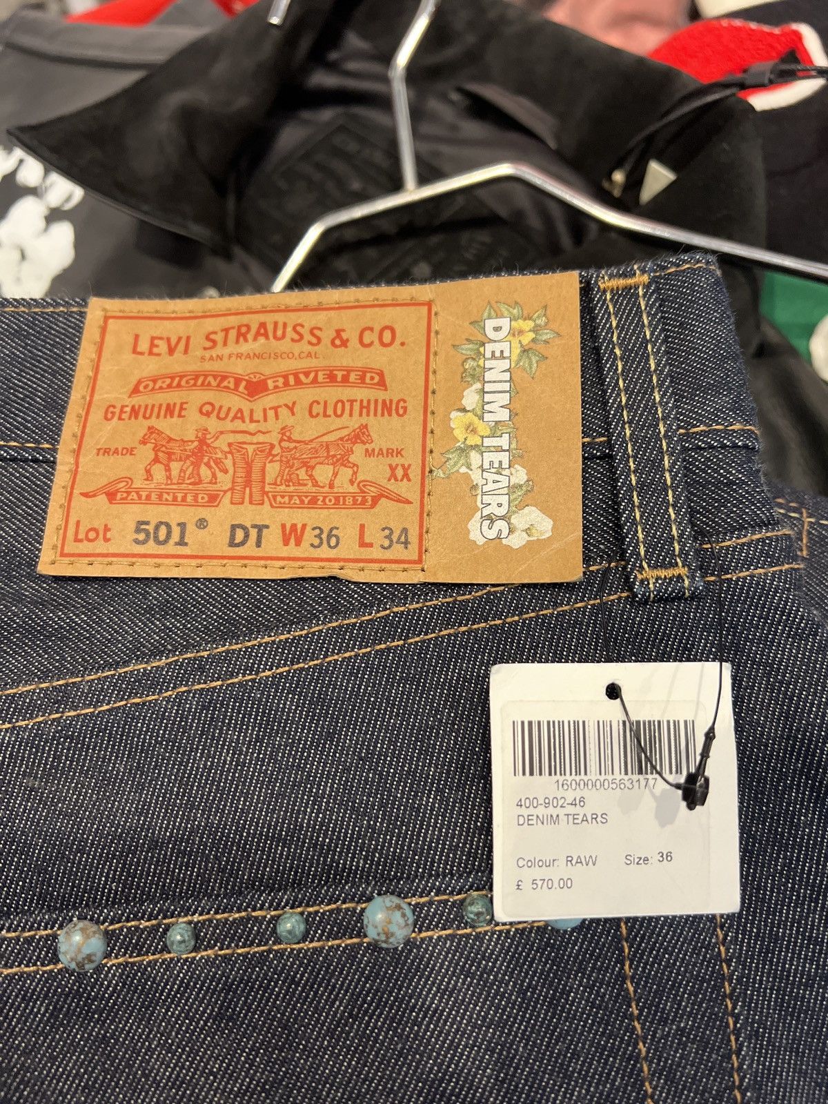 DENIM TEARS Denim Tears Rhinestone Selvedge Jeans 36x34 Size US 36 / EU 52 - 4 Thumbnail