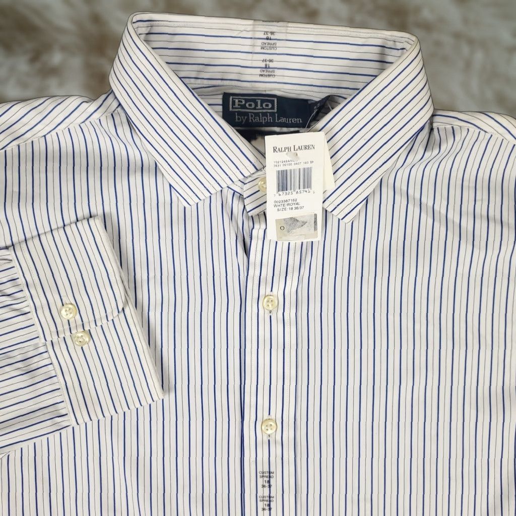 Ralph Lauren Ralph Lauren Dress Shirt Mens Size 18 Blue Striped Long Sleeve Button-Down Casual Size US XXL / EU 58 / 5 - 1 Thumbnail