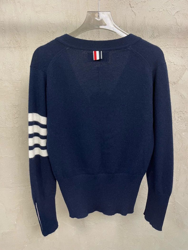 Thom Browne Thom Browne A Tibetan blue four-striped cashmere sweater Size M / US 6-8 / IT 42-44 - 3 Thumbnail