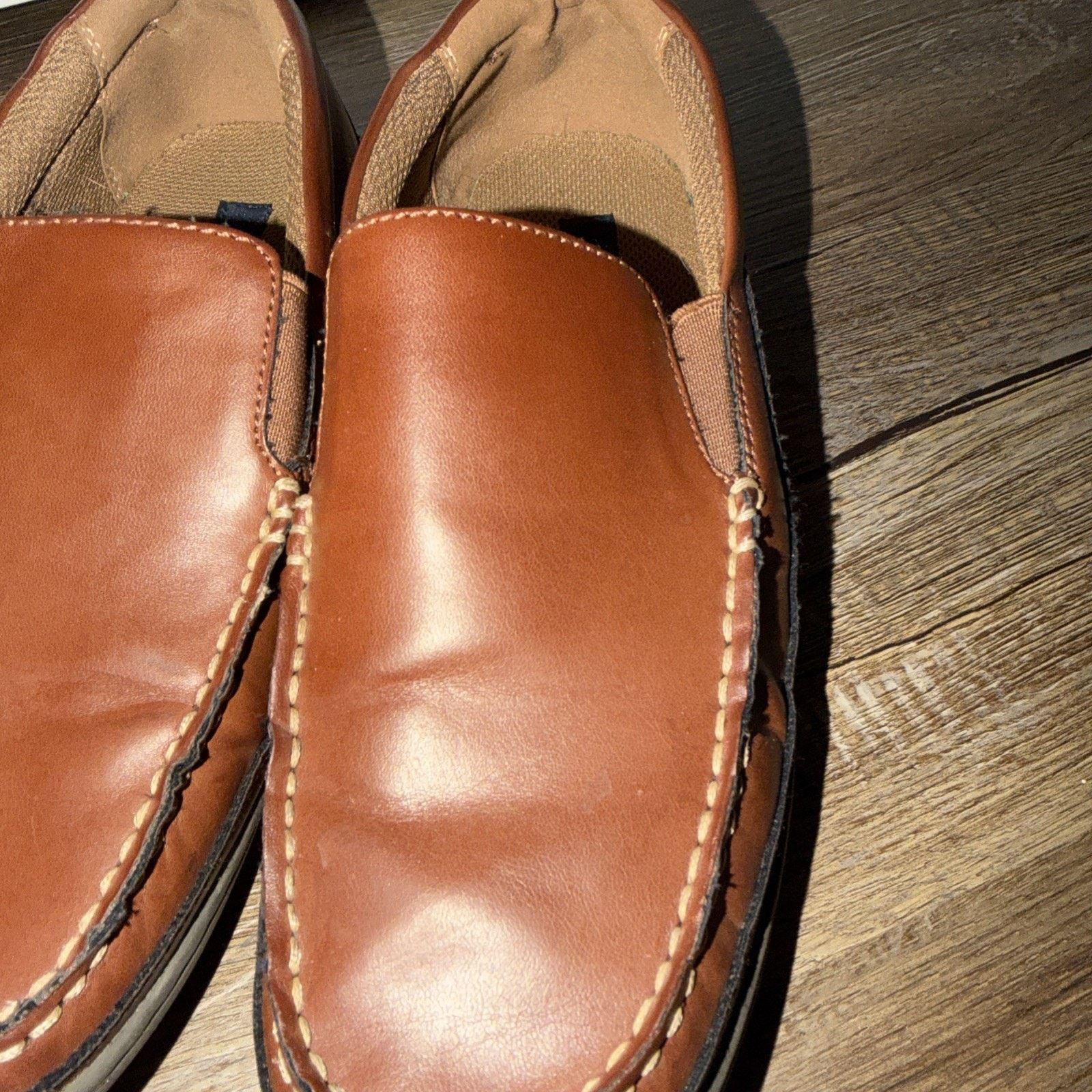 Tommy Hilfiger Tommy Hilfiger Men's Slip-On Shoes 8.5M Brown Leather Size US 8 / EU 41 - 5 Thumbnail