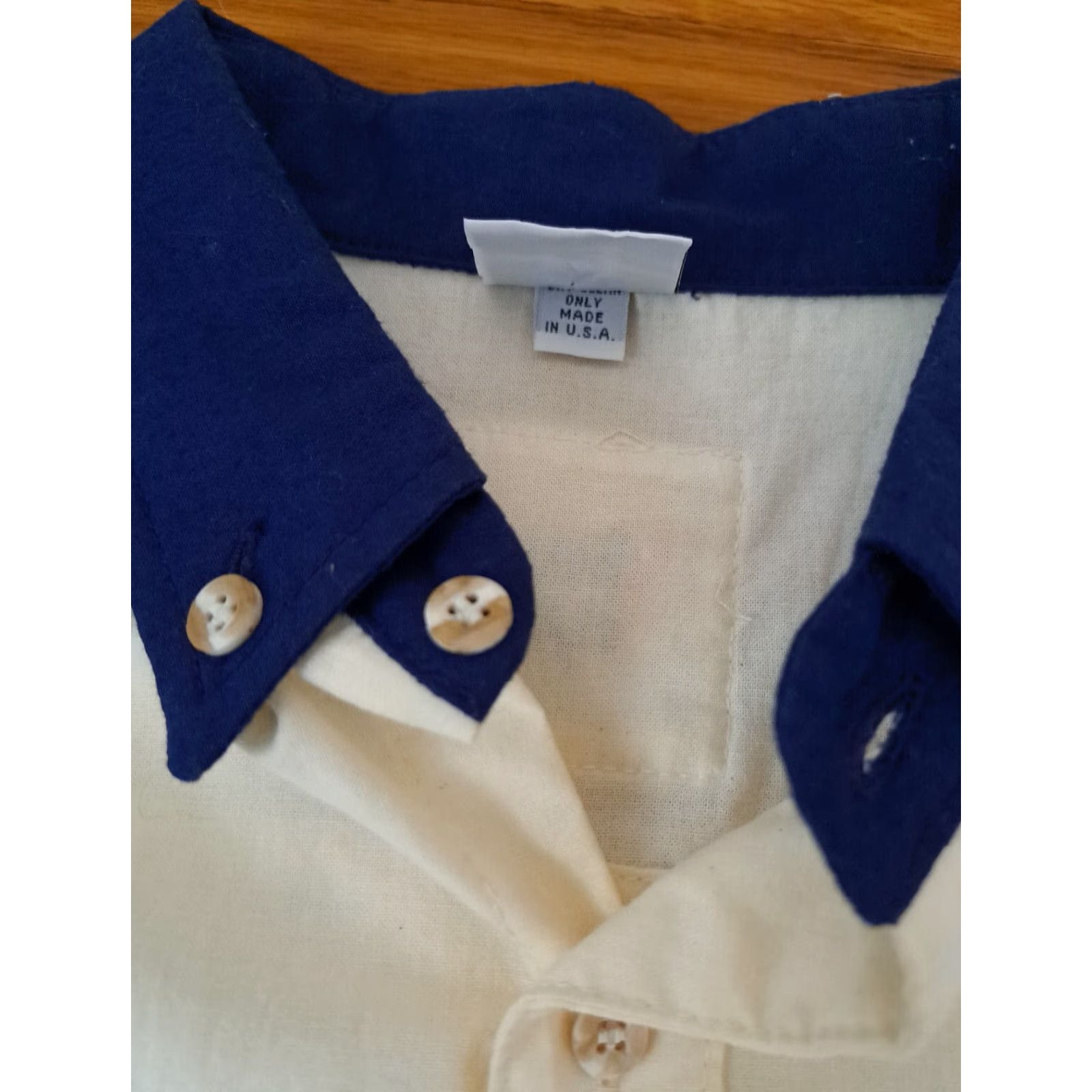 4SDESIGNS Exquisite Designs Shirt L Men Cream Cotton Embroidered USA Button-Up Short Sleeve Canvas Jacket? Size US L / EU 52-54 / 3 - 6 Thumbnail