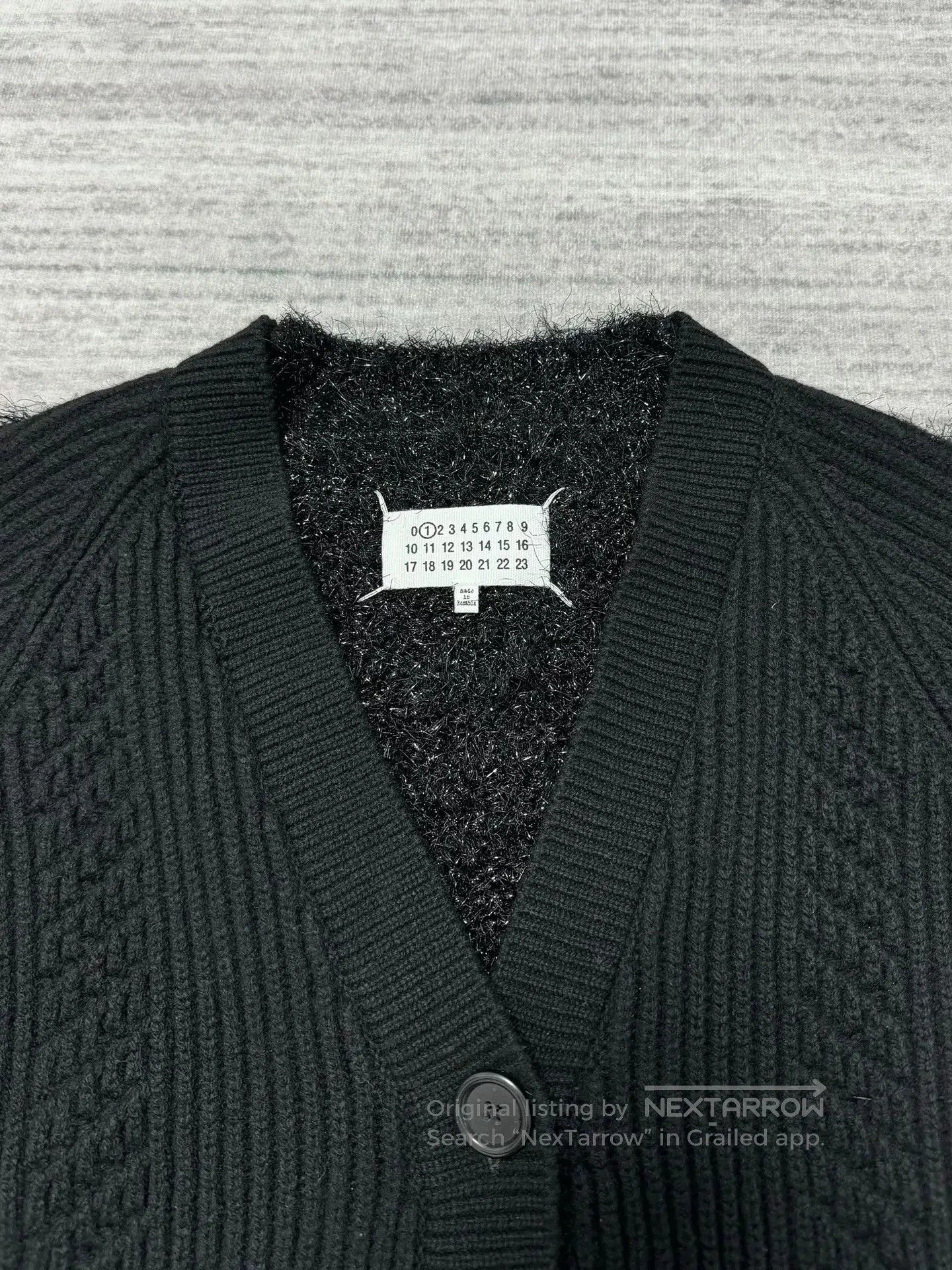 Maison Margiela black wool cardigan with silver sequins. Size S / US 4 / IT 40 - 4 Thumbnail