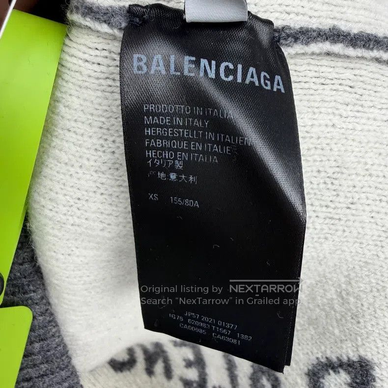 Balenciaga Balenciaga Fully Printed Logo Knit Sweater Size US XS / EU 42 / 0 - 5 Thumbnail