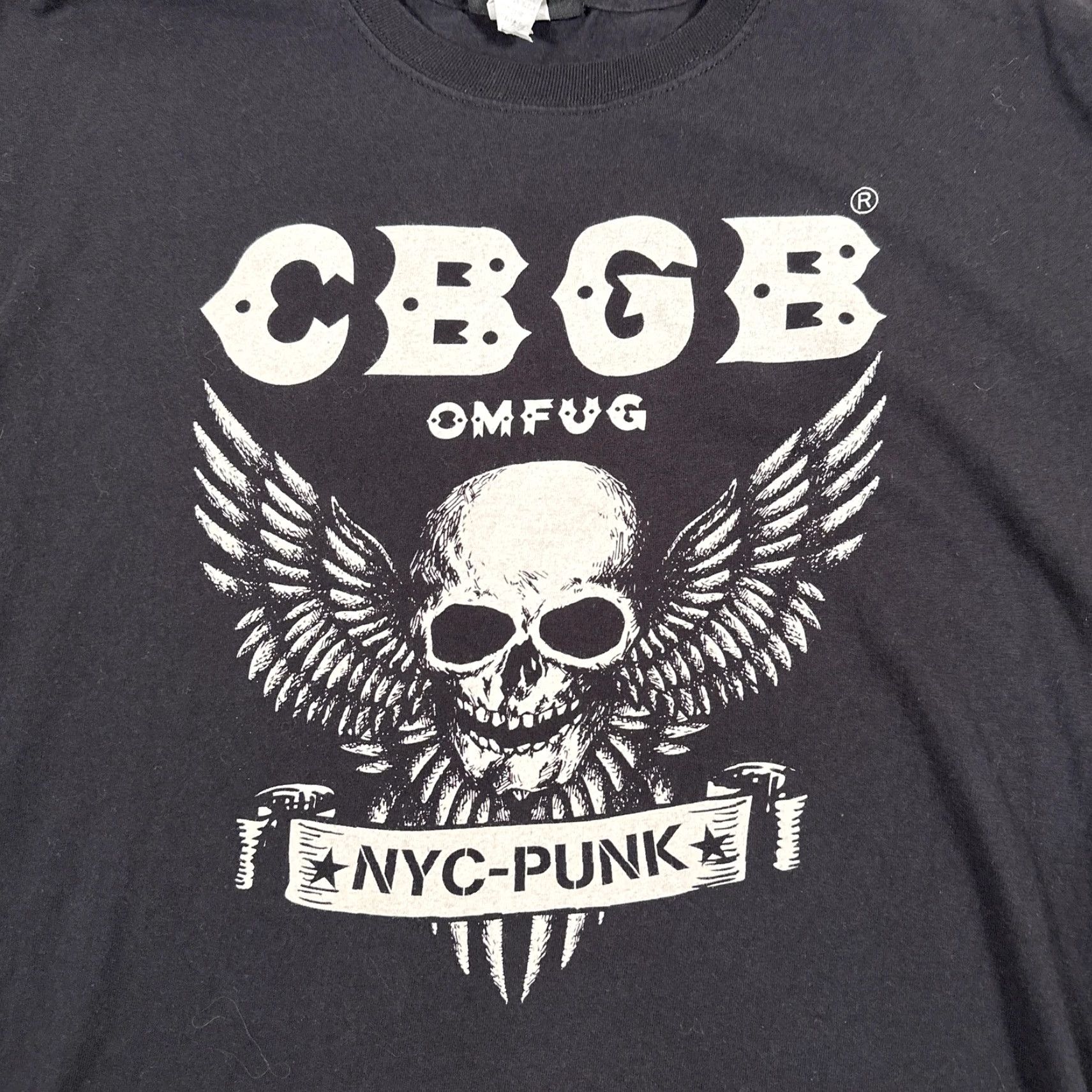Vintage VINTAGE CBGB Shirt Mens M Black NYC Punk Skull Wings Graphic OMFUG Music Band Shirt Mens Small/Medium Size US M / EU 48-50 / 2 - 7 Thumbnail