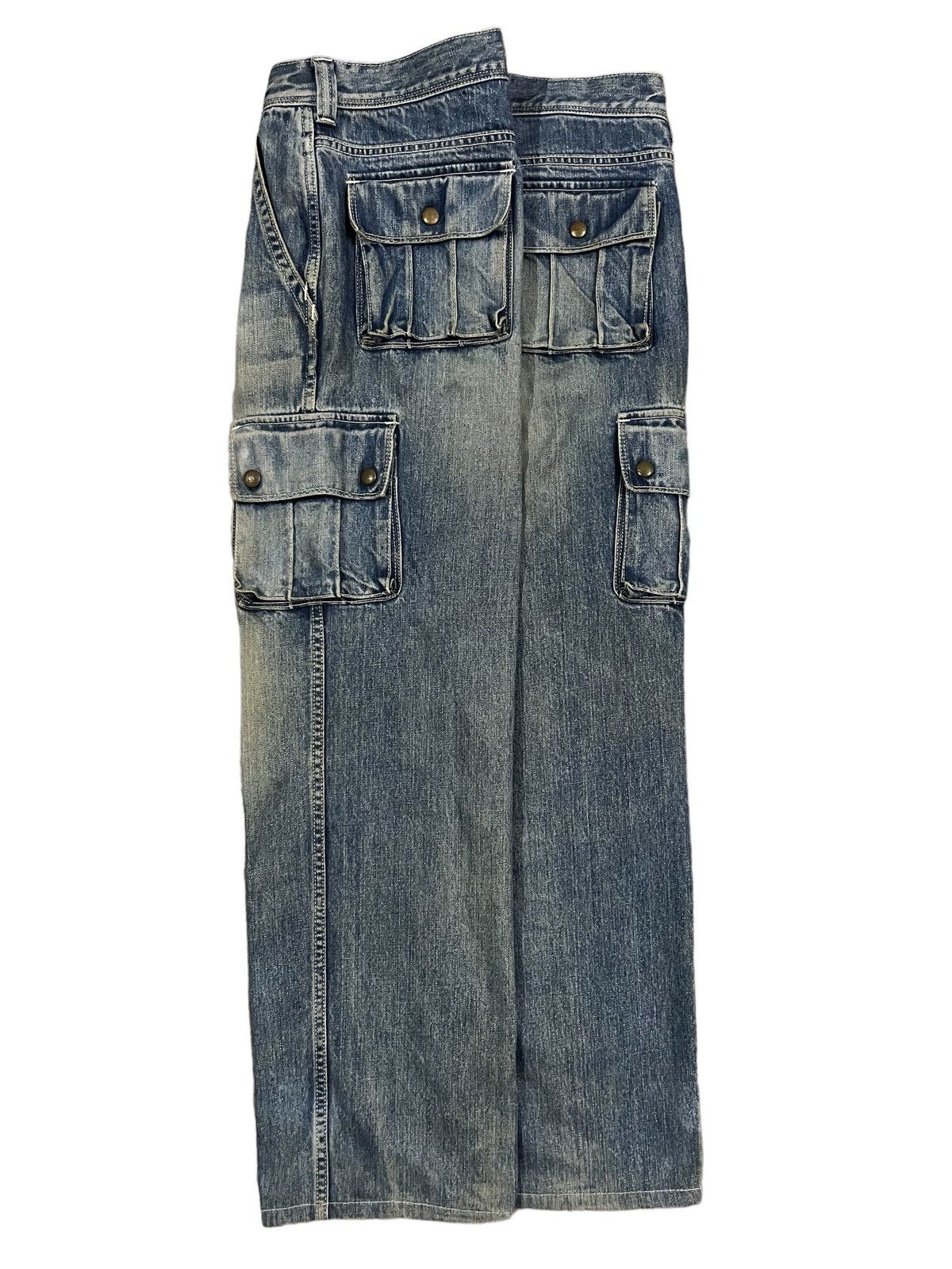 Japanese Brand × Le Grande Bleu (L.G.B.) Vintage Lee Mud Washed Multi Pocket Cargo Baggy Jeans Size US 32 / EU 48 - 9 Thumbnail