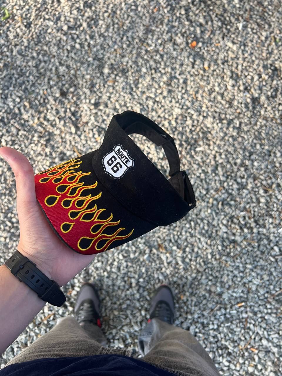 Vintage VINTAGE ROUTE 66 FLAME MOTORCYCLE CAP RETRO Y2K 90s Size ONE SIZE - 4 Thumbnail