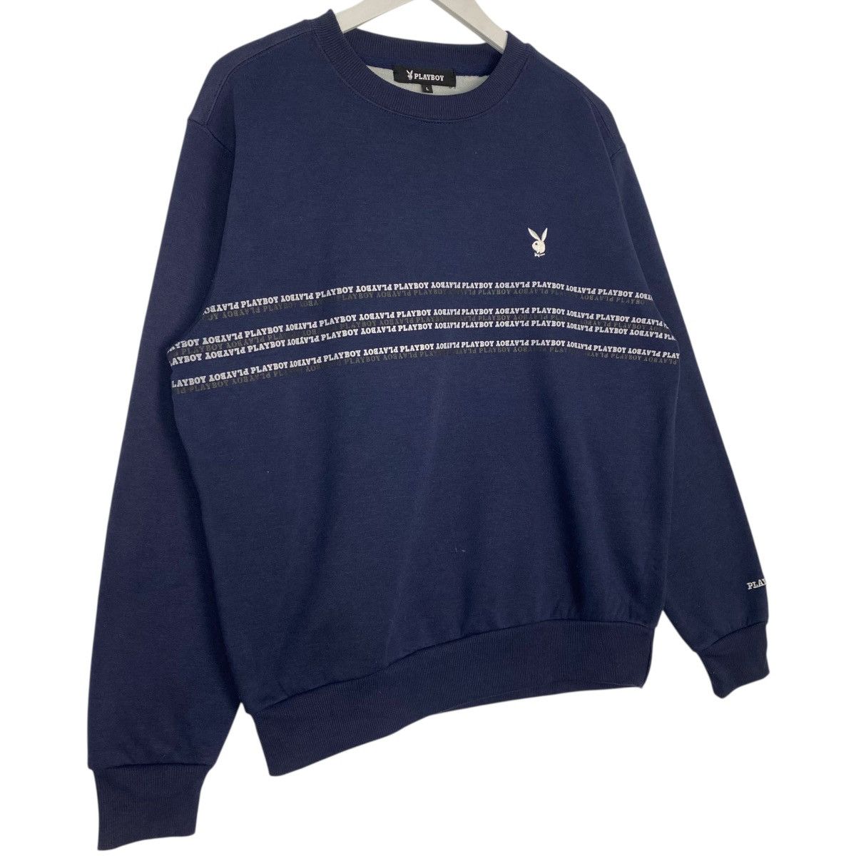 Vintage Vintage Playboy Sweatshirt Crewneck Navy Blue Small Logo Size US L / EU 52-54 / 3 - 3 Thumbnail