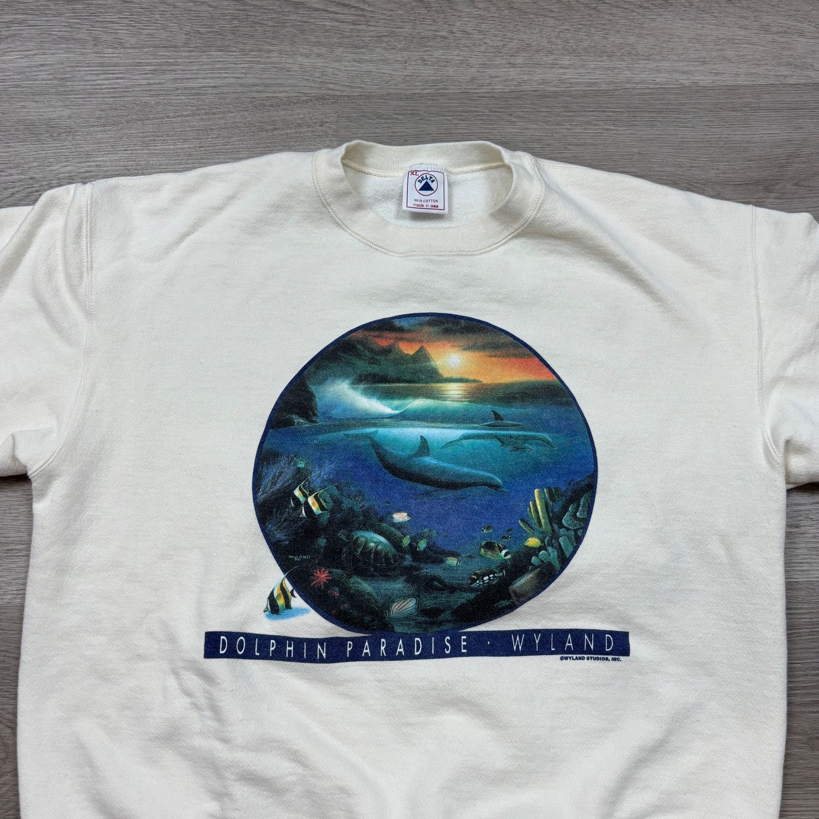 Delta Vintage 90s Dolphin Paradise Wyland Sweatshirt Men's XL Size US XL / EU 56 / 4 - 2 Thumbnail