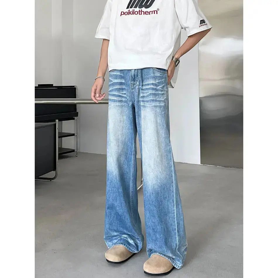 Japanese Brand Loose wide leg straight leg slightly flared jeans Size US 32 / EU 48 - 5 Thumbnail