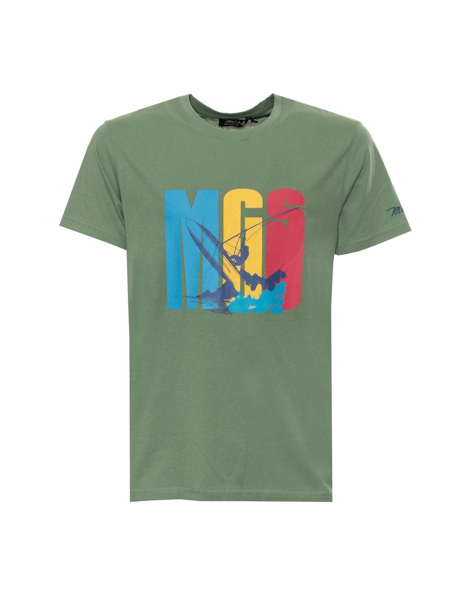 MCS Logo Round Neck Cotton T-shirt | Grailed