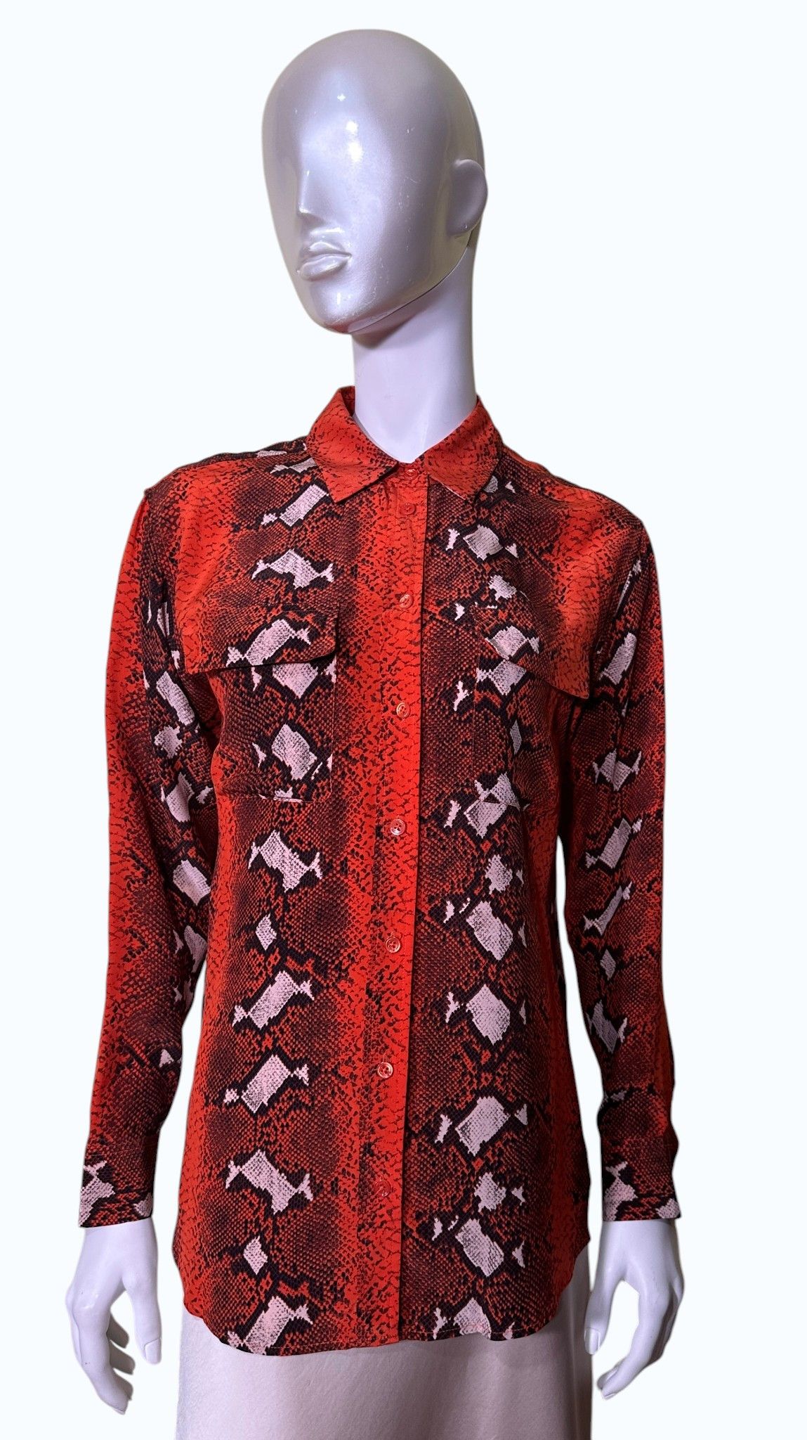 Equipment Top Silk Shirt Red Snakeskin Size S / US 4 / IT 40 - 1 Thumbnail