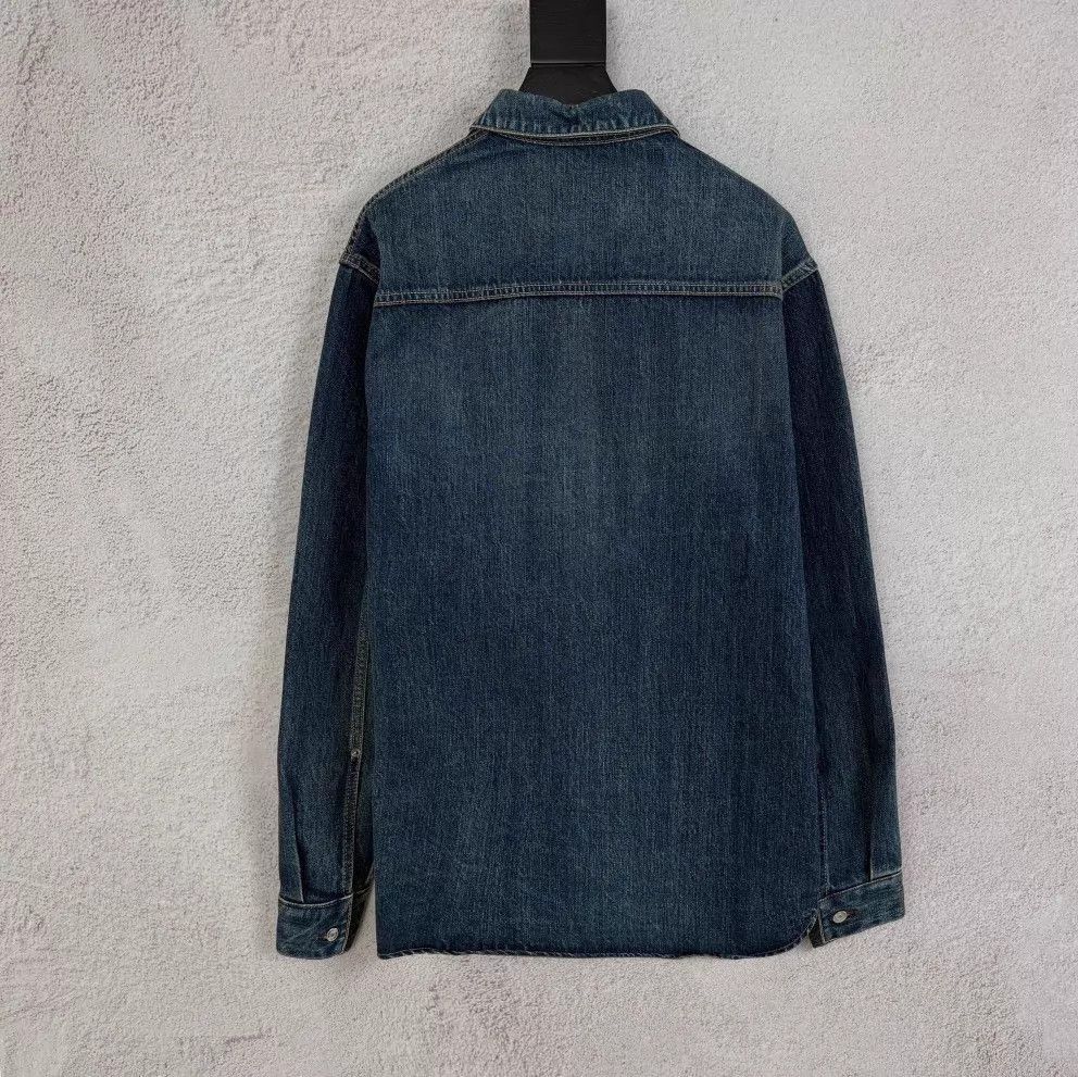 Dior Blue Denim Long Sleeve Button-Up Shirt Size US M / EU 48-50 / 2 - 2 Thumbnail