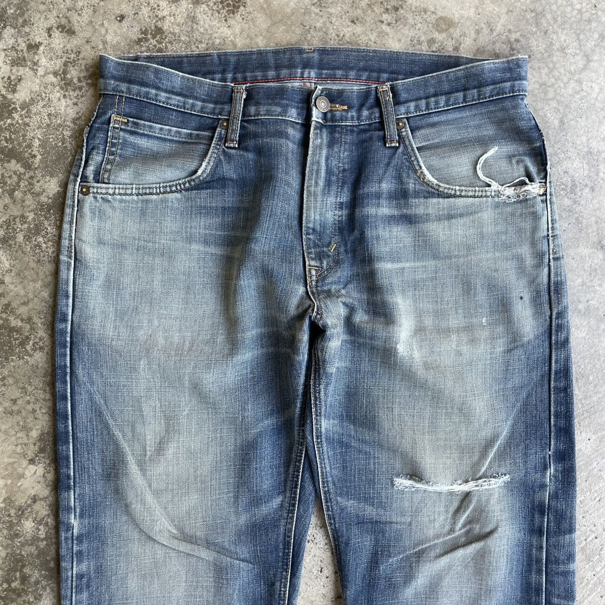 Edwin 🔥Vintage Edwin Orange Tab Washed Ripped Distress Denim Jeans Size US 34 / EU 50 - 2 Thumbnail