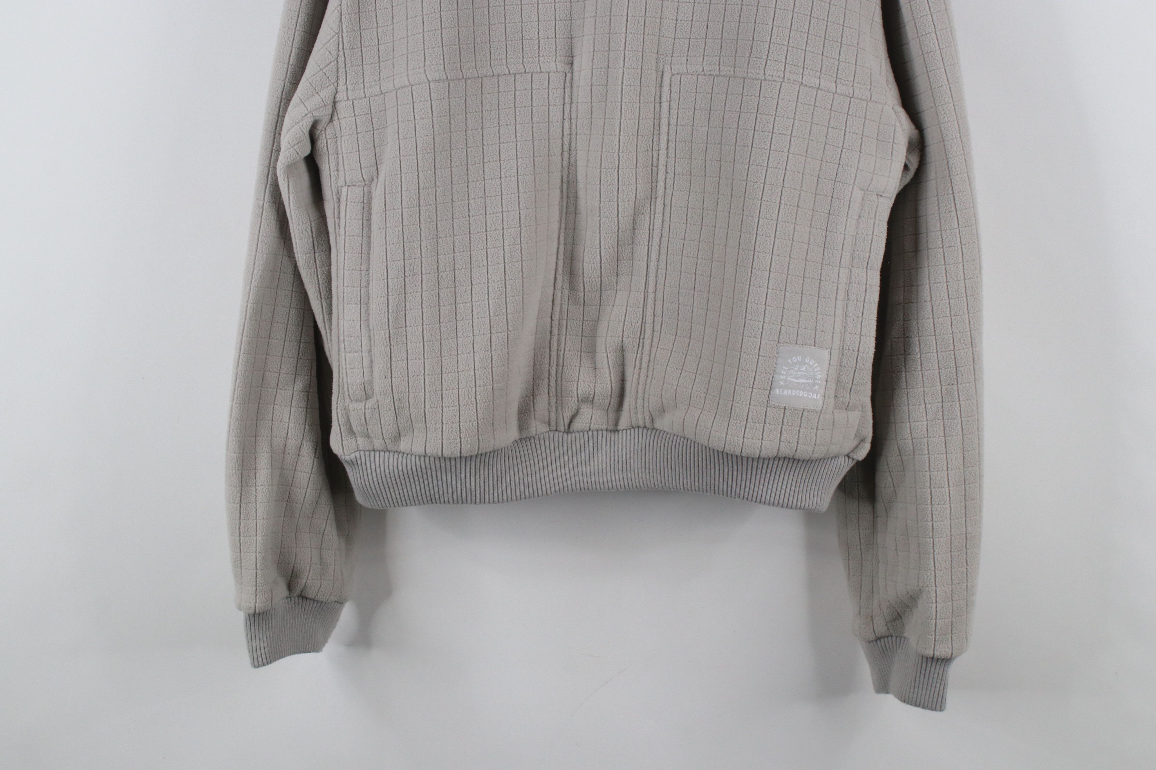 Vintage Beardedgoat Spell Out Sierra Fleece Hoodie Sweatshirt Gray Size M / US 6-8 / IT 42-44 - 3 Thumbnail