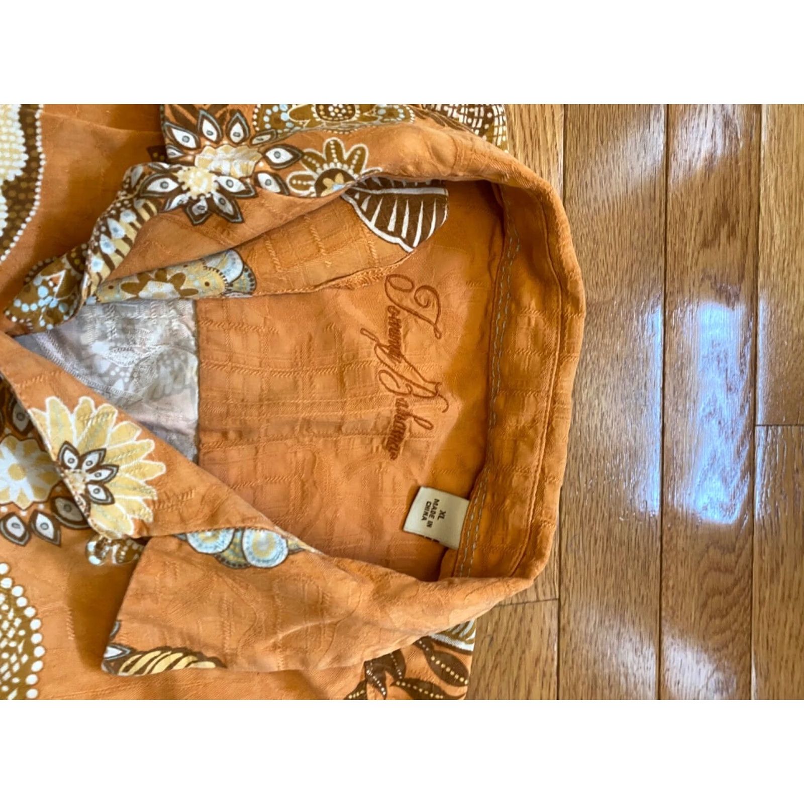 Tommy Bahama Tommy Bahama Shirt Mens XL Orange Hawaiian 100% Silk Short Sleeve Beach Tropical Button-Up Size US XL / EU 56 / 4 - 4 Thumbnail