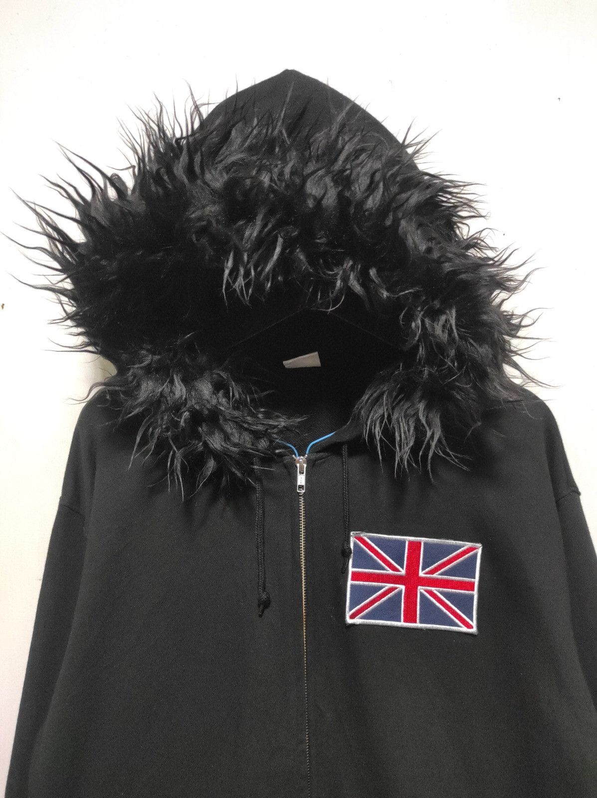 Japanese Brand MD black UK flag zip fur hoodie ifsix LGB style Size US L / EU 52-54 / 3 - 3 Thumbnail
