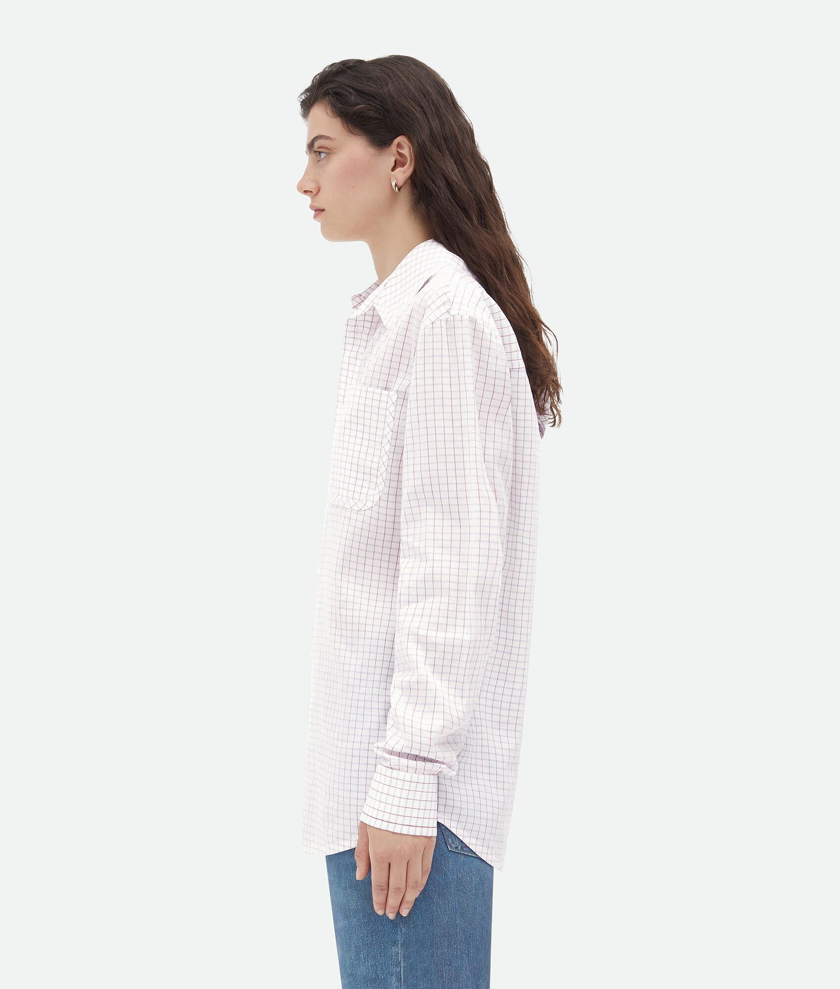 Bottega Veneta o1n1vont0625 Crisp Cotton Silk Check Bandana Shirt Size XS / US 0-2 / IT 36-38 - 2 Thumbnail