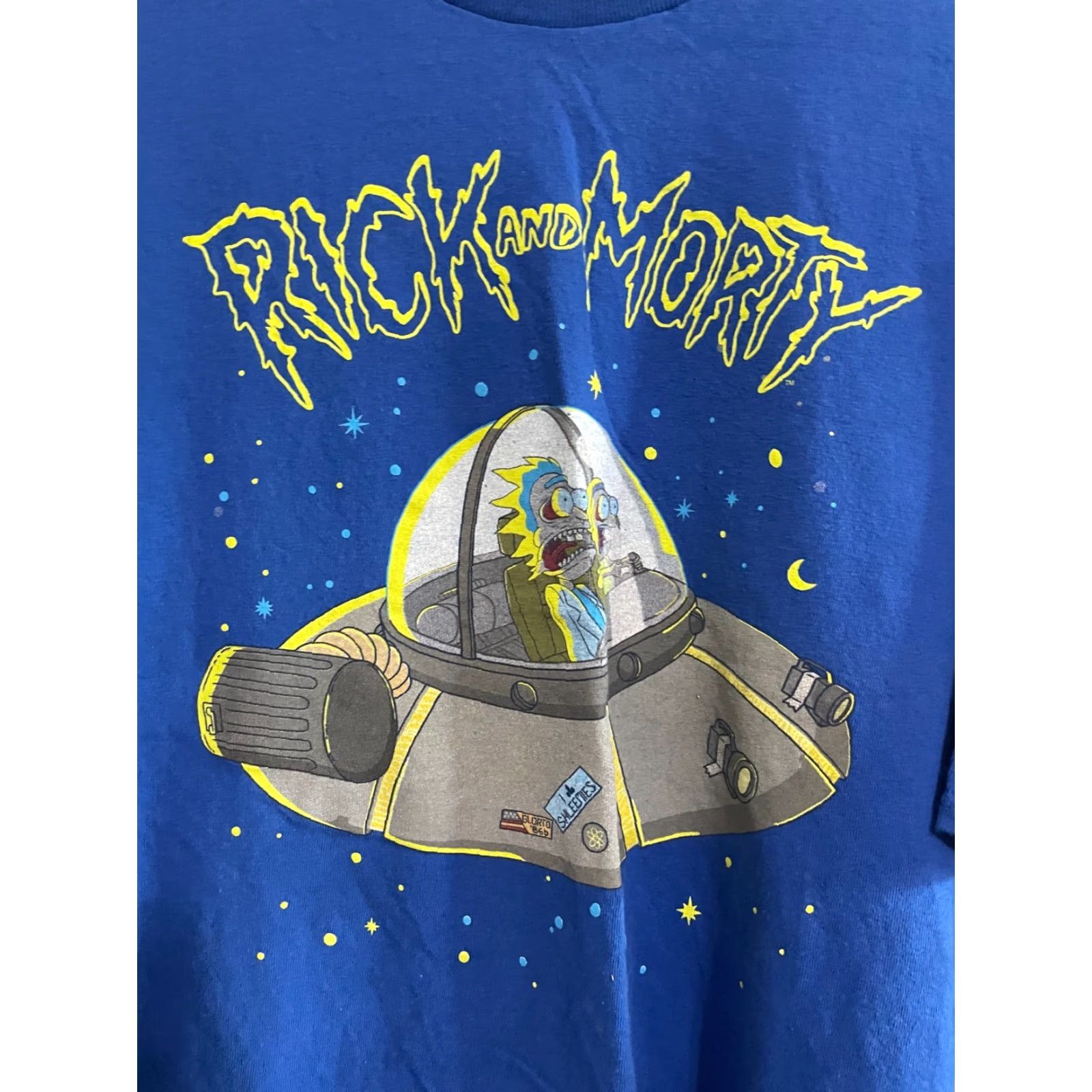 Vintage Rick & Morty T-shirt Mens 3XL Blue UFO Space Ship Graphic Shirt Size US XXL / EU 58 / 5 - 2 Thumbnail