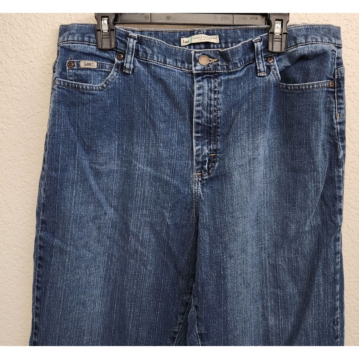 Lee Lee Blue Relaxed Straight Leg 5 Pocket Jeans 16 Long Soft Size 38" / US 16 / IT 52 - 2 Thumbnail