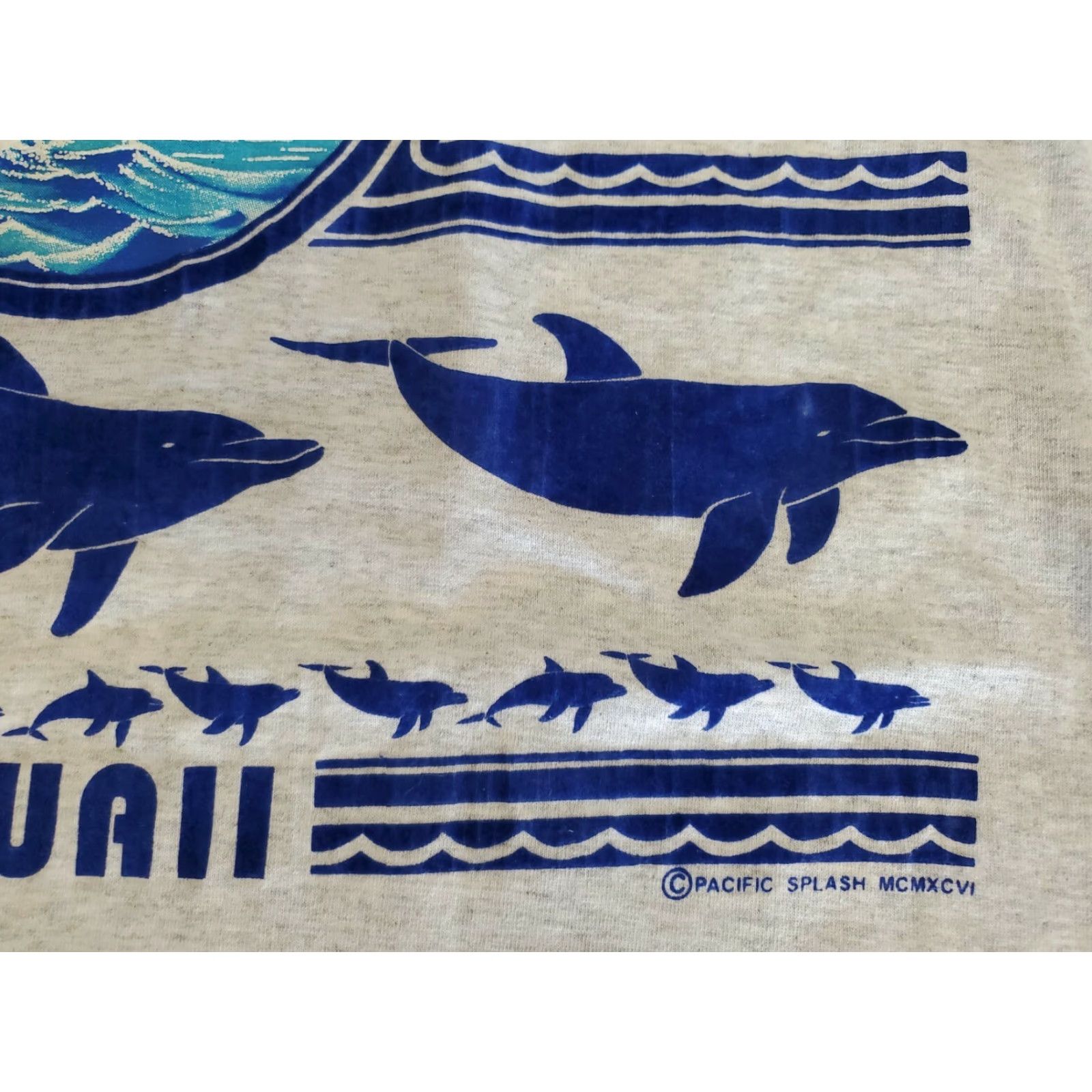 Anvil VINTAGE Anvil Graphic Tee Aloha Hawaii Dolphin Shirt Large Gray 90s Mens Size US L / EU 52-54 / 3 - 7 Thumbnail