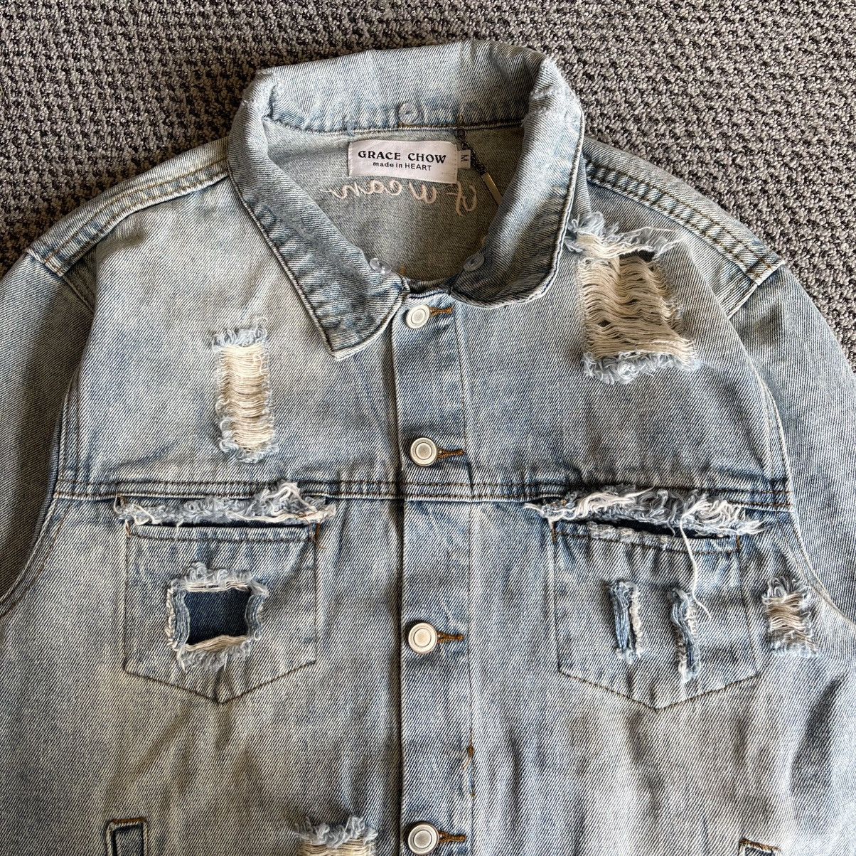 Japanese Brand Vintage Japanese Bondage Style Distressed Denim Jacket Size US M / EU 48-50 / 2 - 3 Thumbnail