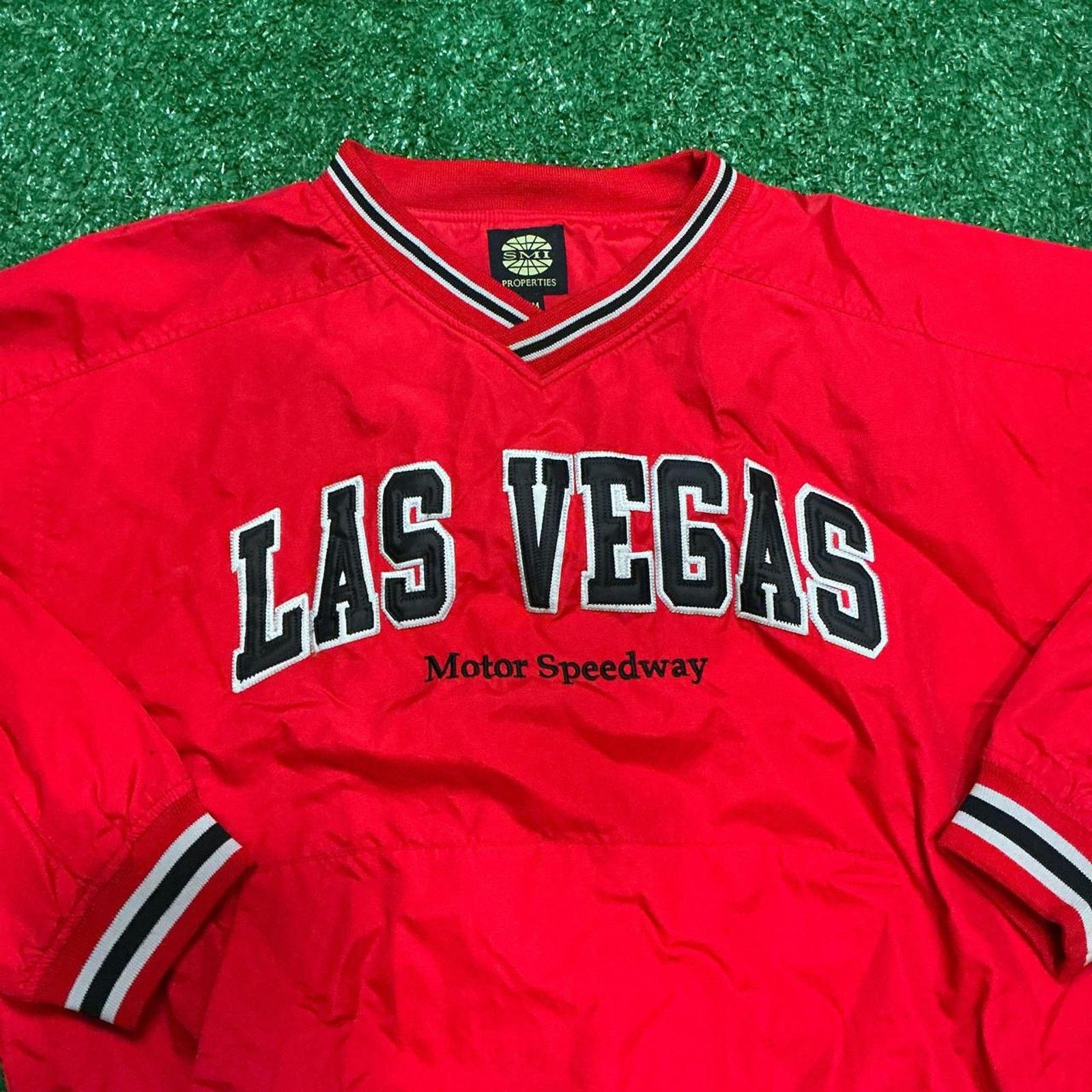 Vintage Vintage 90s Red Las Vegas Motor Speedway Racing Windbreaker Size US M / EU 48-50 / 2 - 2 Thumbnail