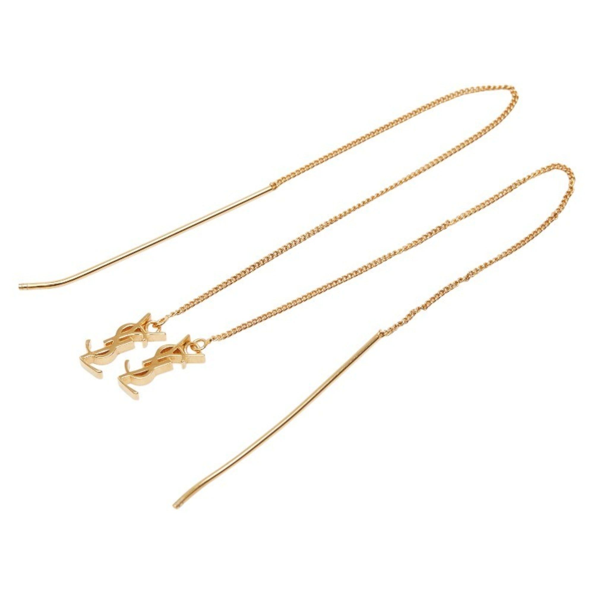 Yves Saint Laurent Yves Saint Laurent Saint Laurent Cassandra Threader Earrings, Gold Plated, Women's, SAINT LAURENT Size ONE SIZE - 1 Thumbnail