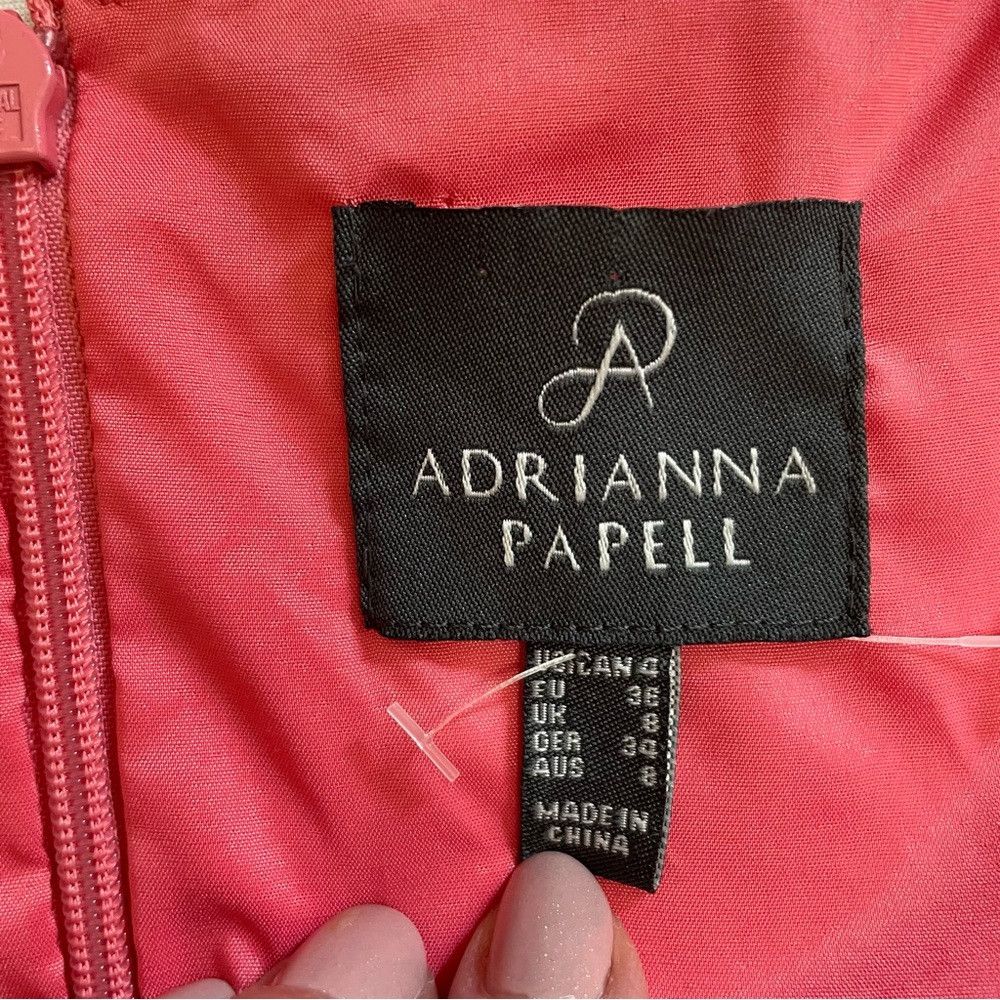 Adrianna Papell New Adrianna Papell Crepe Sheath Sleeveless Pink Dress Size Size S / US 4 / IT 40 - 7 Thumbnail