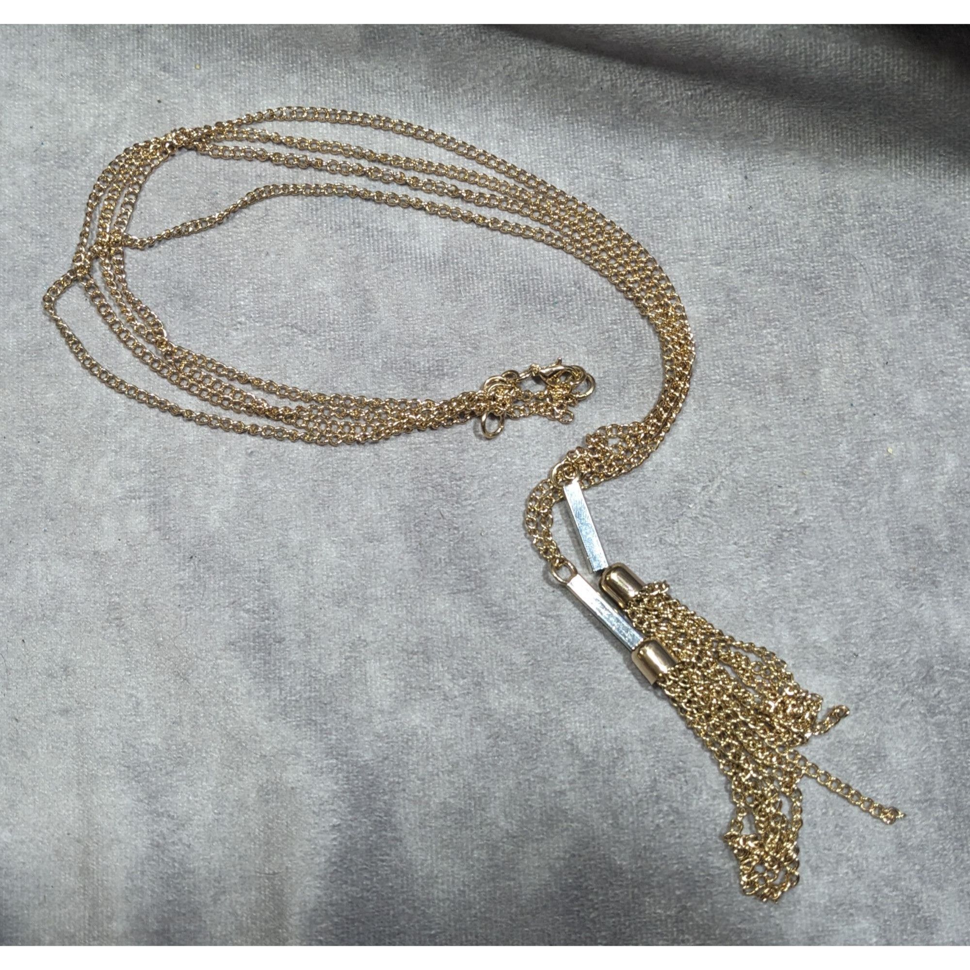 Other Chic Double Chain Tassel Gold Tone Necklace Size ONE SIZE - 7 Thumbnail