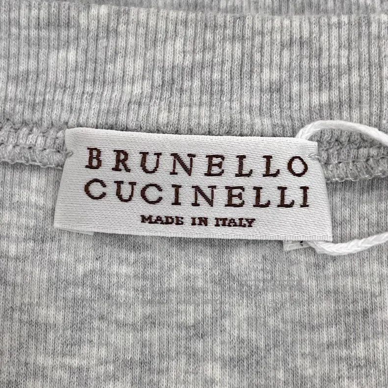 Brunello Cucinelli Brunello Cucinelli Grey cotton V-neck long-sleeve knit swe Size S / US 4 / IT 40 - 5 Thumbnail