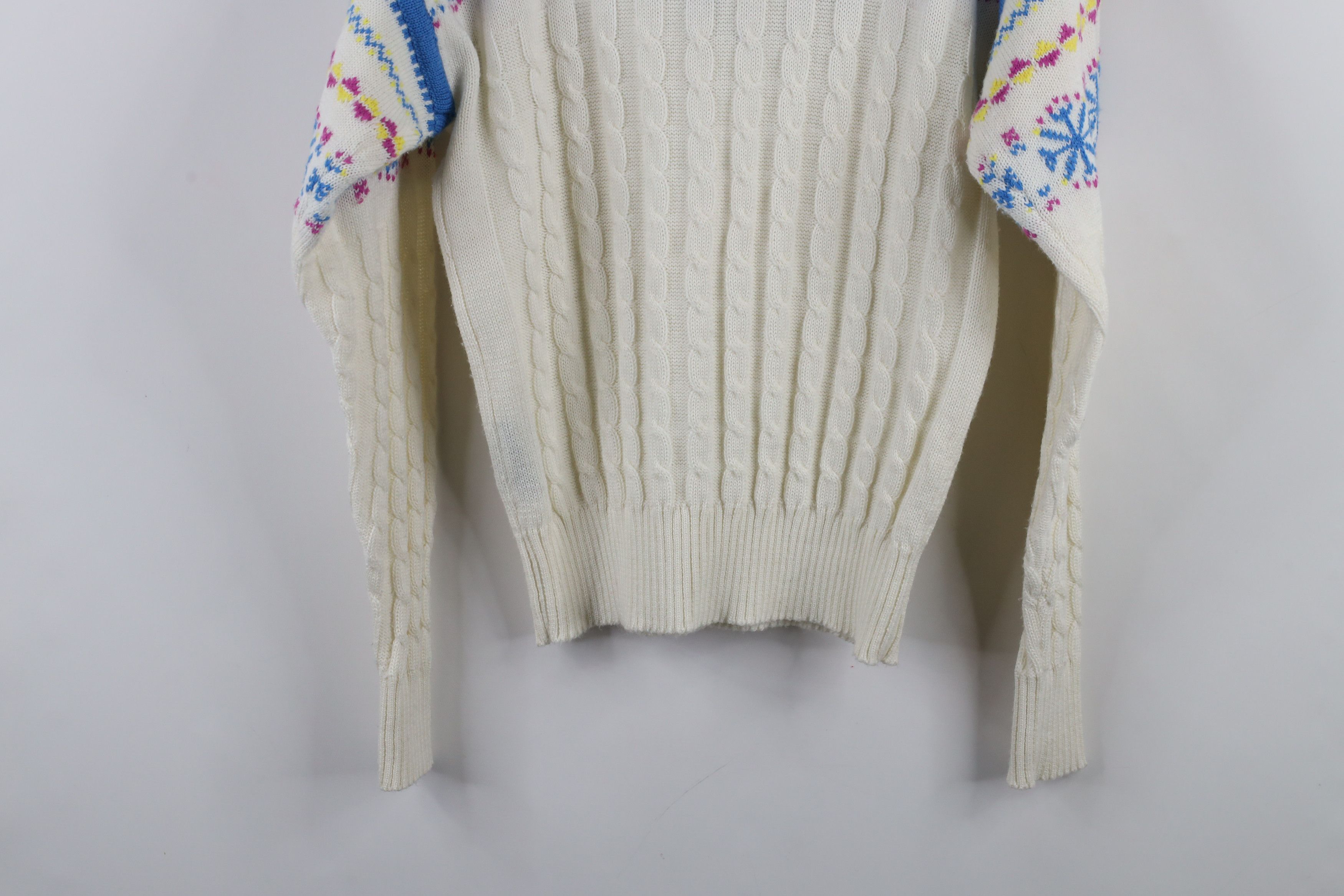Vintage Vintage 70s 80s Streetwear Fair Isle Snowflake Knit Sweater Size M / US 6-8 / IT 42-44 - 10 Thumbnail