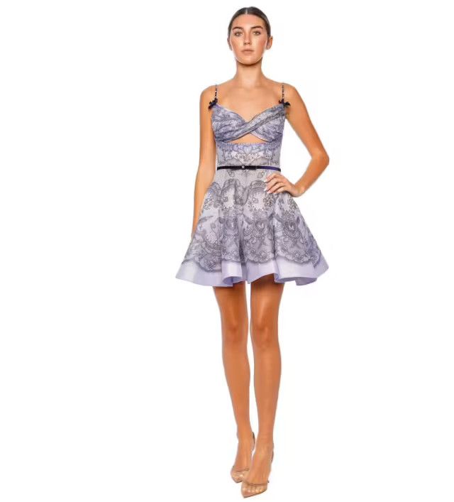 Zimmermann o1w1db10925 Crush Twist Front Mini Dress in Blue Size XS / US 0-2 / IT 36-38 - 6 Thumbnail