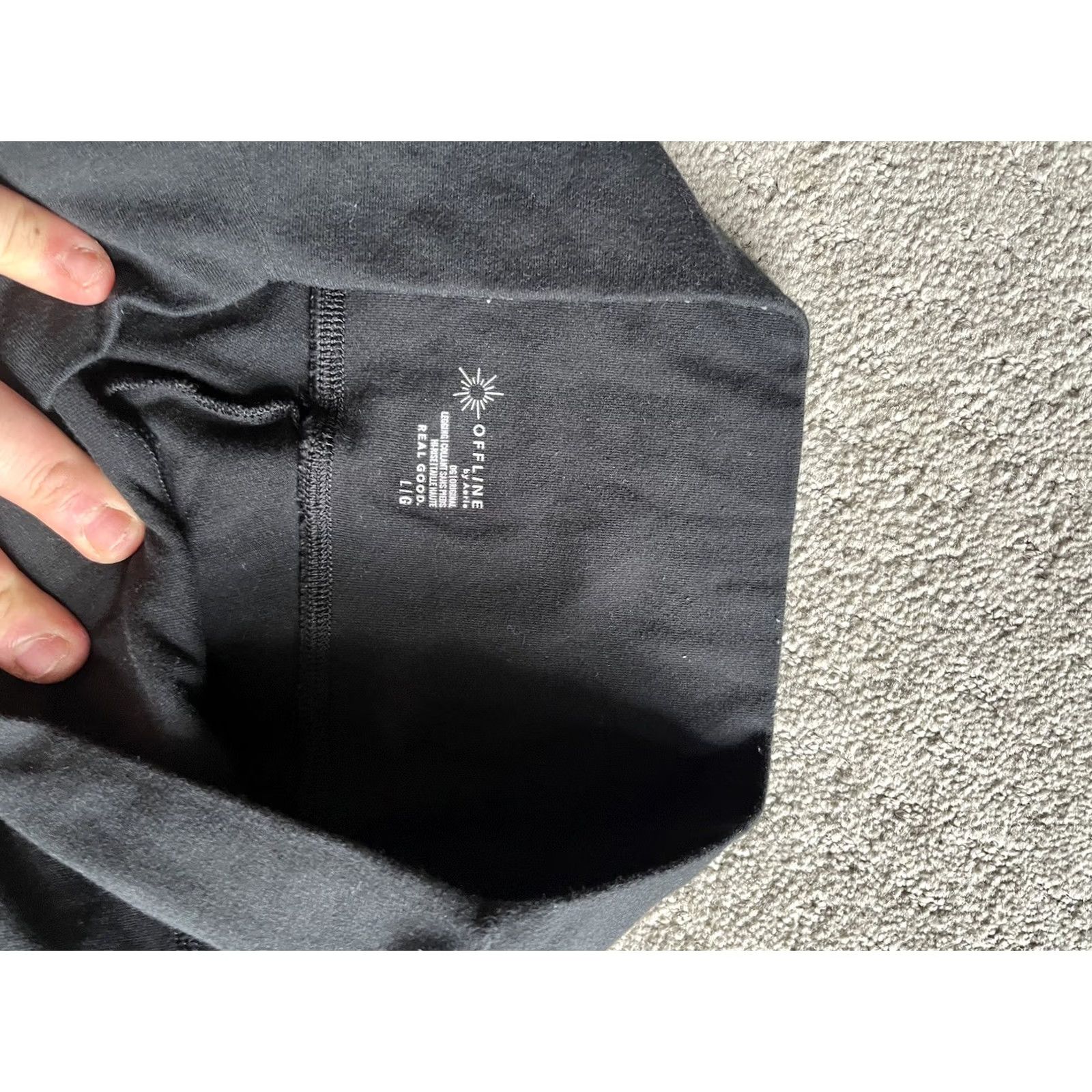 Vintage Aerie Leggings High-Rise Size Large Black Womens Size 36" / US 14 / IT 50 - 5 Thumbnail