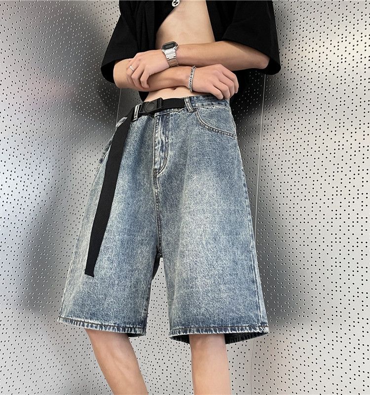 Japanese Brand × Jean Retro loose washed straight leg denim shorts Size US 32 / EU 48 - 3 Thumbnail