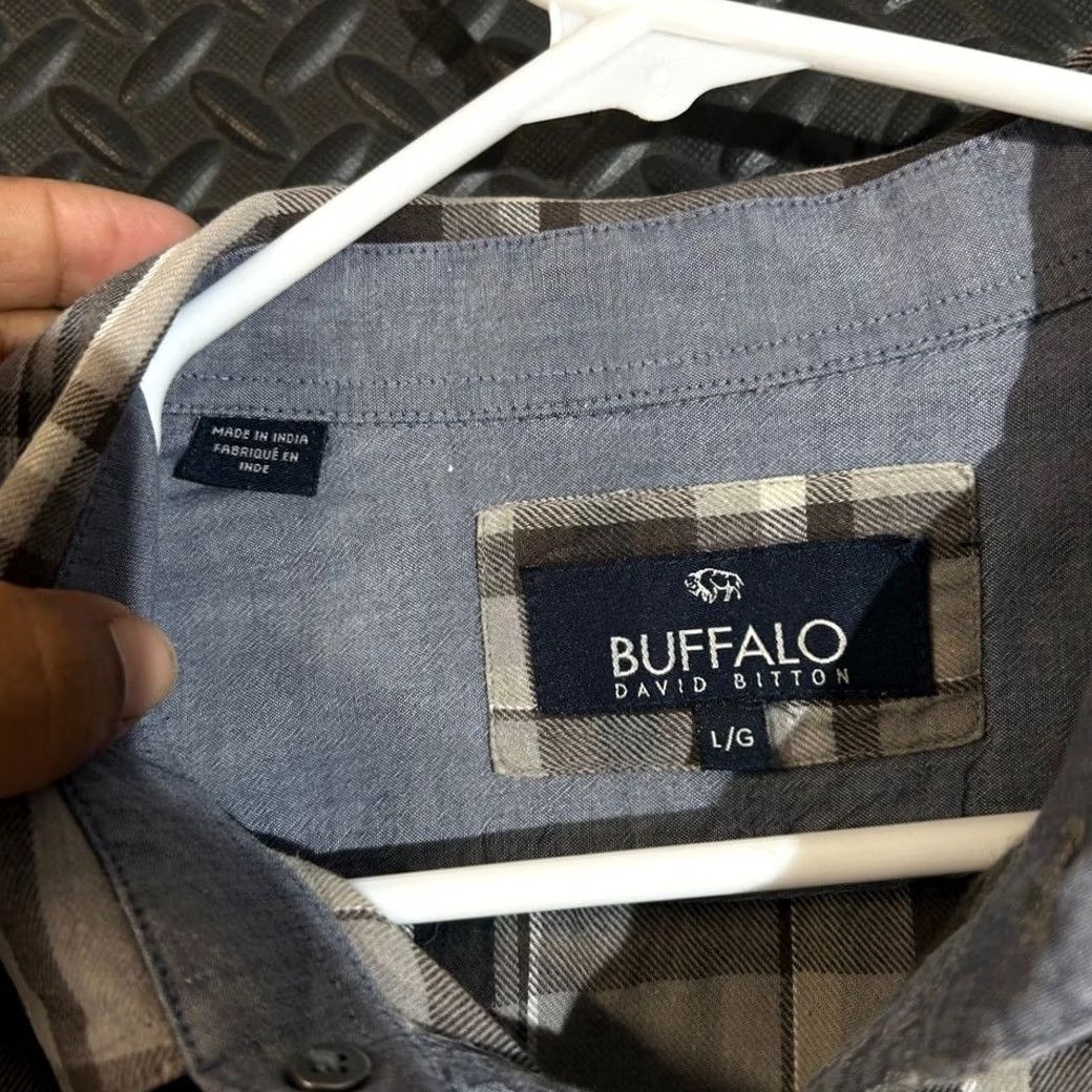 Buffalo London Buffalo David Bitton Shirt Men L Gray Black Plaid Flannel Button Up Long Sleeve Size US L / EU 52-54 / 3 - 4 Thumbnail