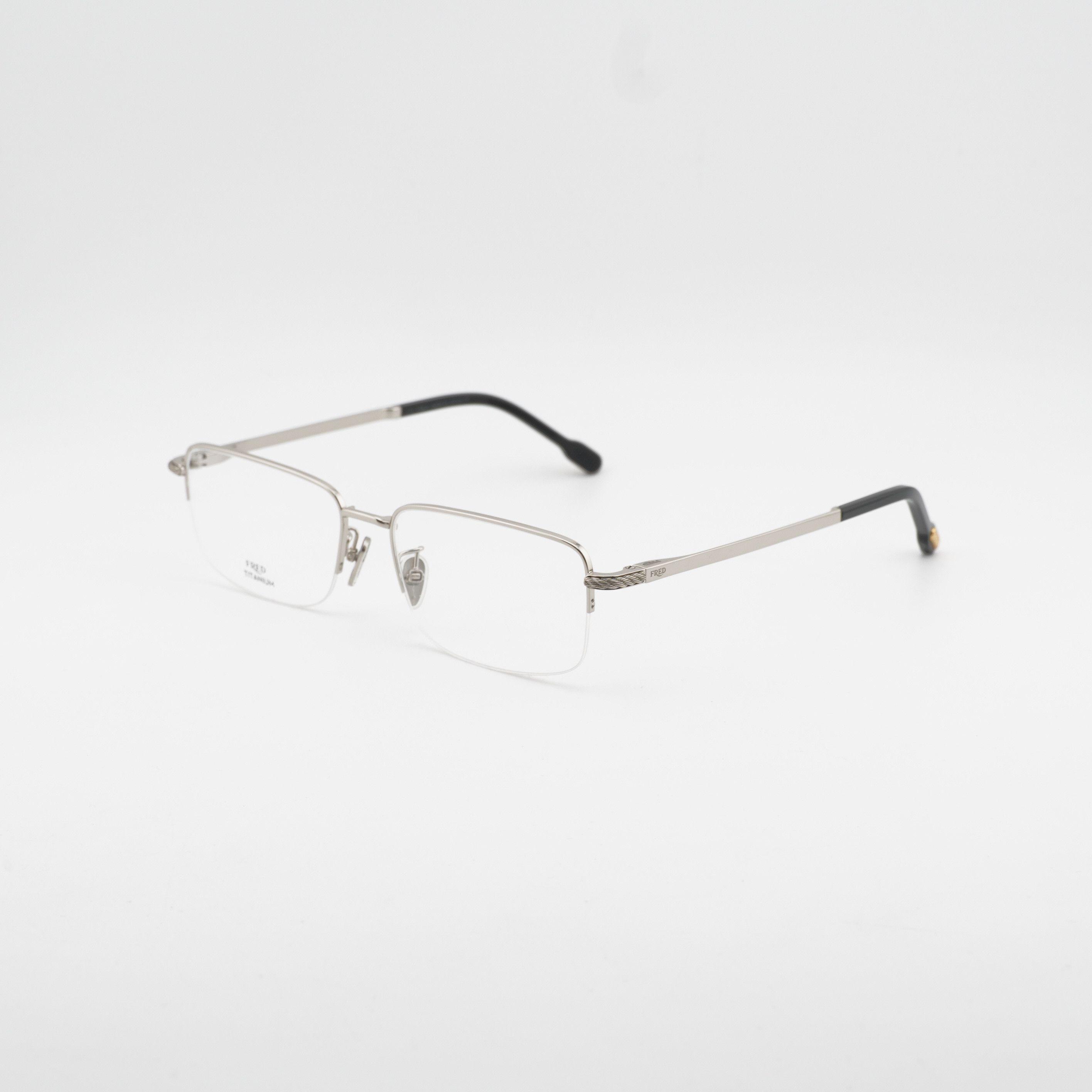 FRED Fred FG50024F 016 Eyeglasses Silver 56mm Rectangle Frame Size ONE SIZE - 1 Thumbnail