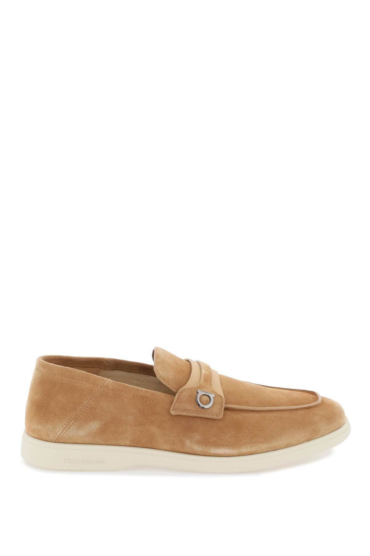 Salvatore Ferragamo o1s22i1n1025 Gancini Mocassins Loafers in Beige Size US 7 / EU 40 - 1 Thumbnail
