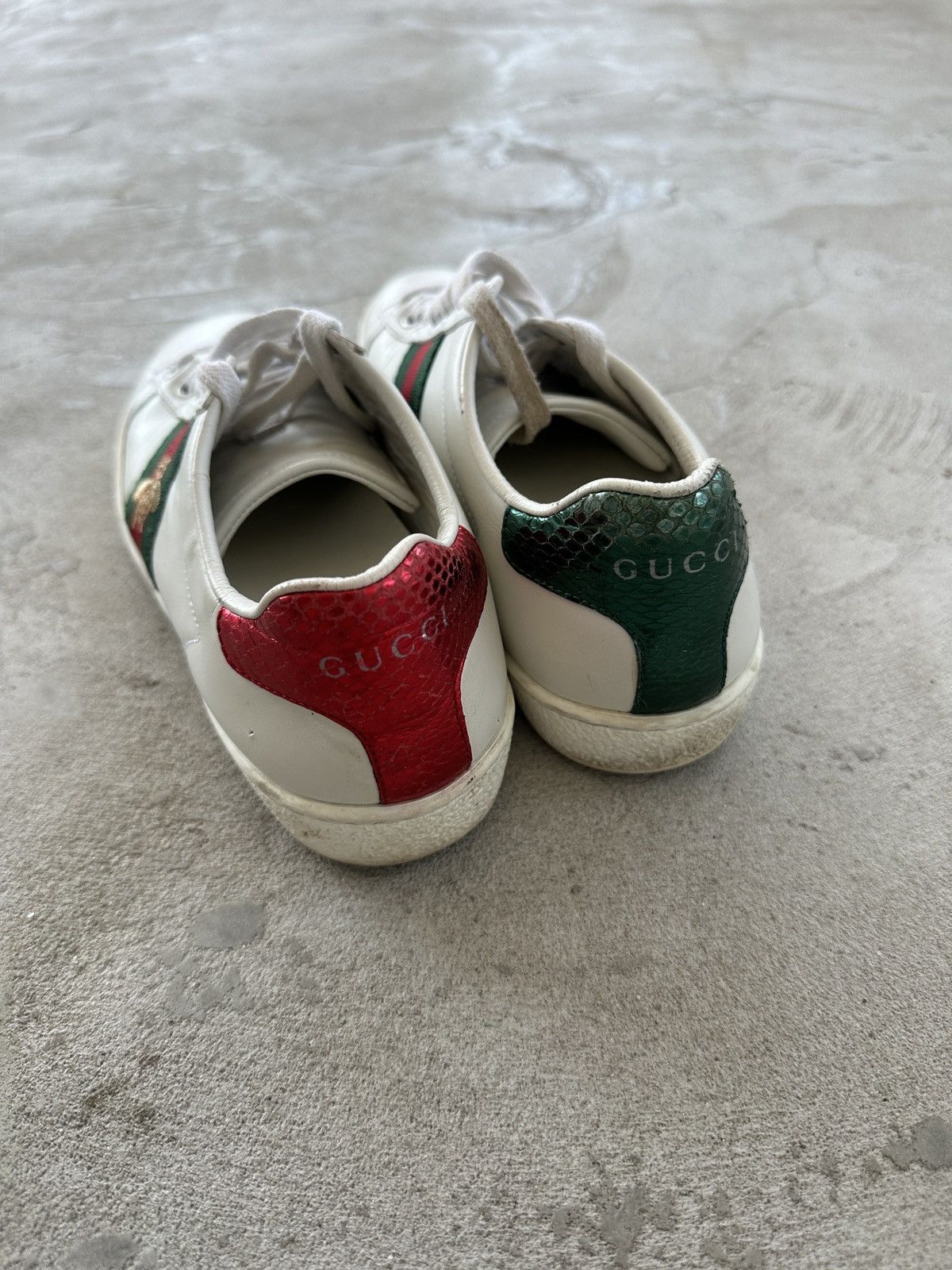 Gucci Gucci Ace Sneaker Bee White Leather Womens Sneakers EU34 Size US 4.5 / IT 34.5 - 5 Thumbnail