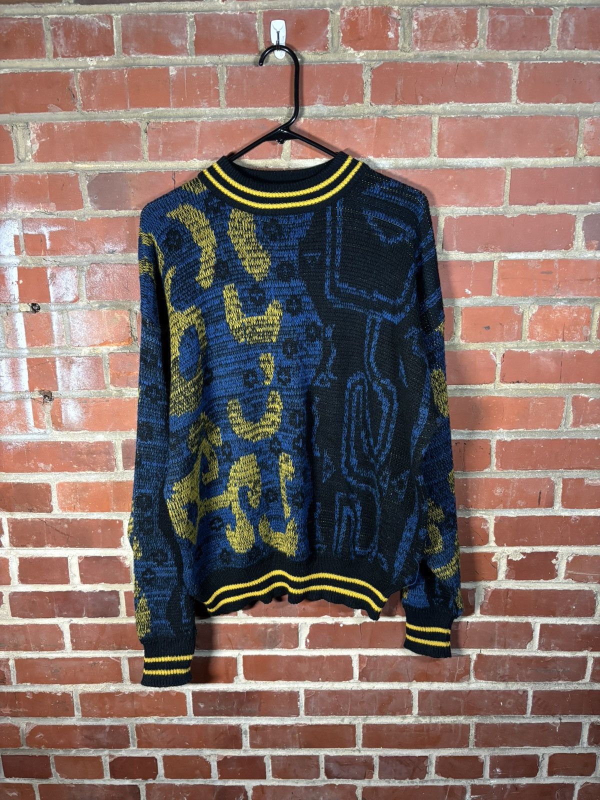 Other Vintage 90s Sasson Sweater Geometric Grandpa Abstract XL Size US XL / EU 56 / 4 - 1 Thumbnail