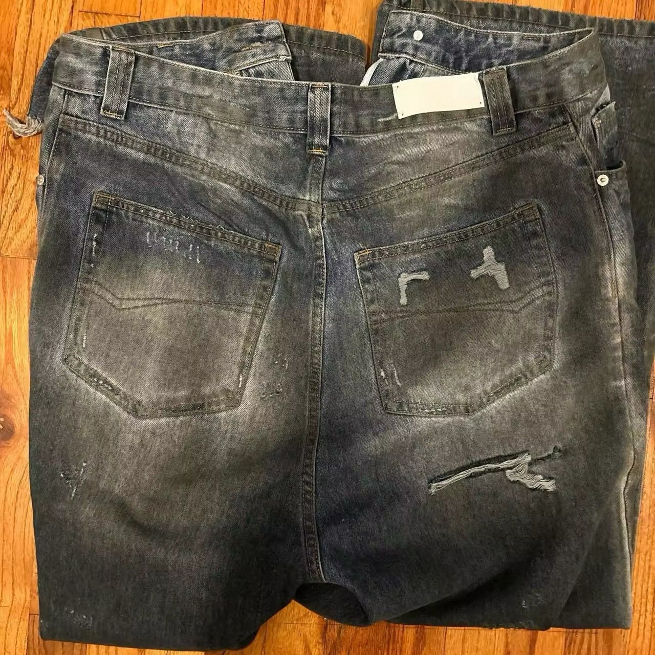 Jean Frayed Distressed Hole Baggy Denim Size US 30 / EU 46 - 9 Thumbnail