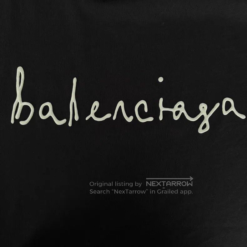 Balenciaga Balenciaga Heart Logo Embroidered Short Sleeve Black Size US S / EU 44-46 / 1 - 7 Thumbnail