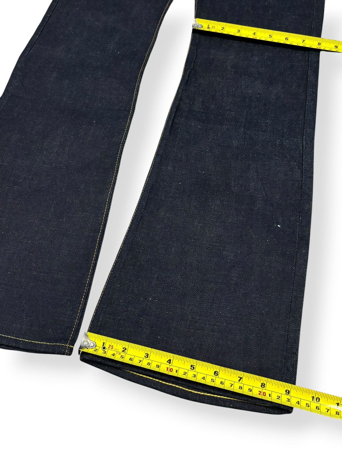 Tornado Mart Vintage Japanese Brand Jelado 15oz Raw Indigo Flare Jeans Size US 30 / EU 46 - 14 Thumbnail
