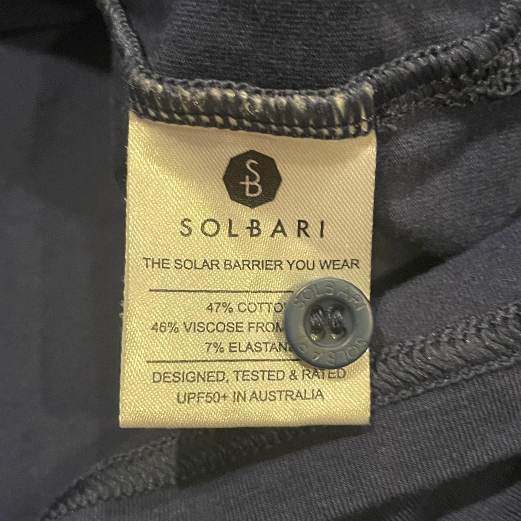Vintage VINTAGE? (No) Solbari Polo Shirt Mens XL Navy Blue Long Sleeve UPF50 Sun Protection Cotton Size US XL / EU 56 / 4 - 6 Thumbnail