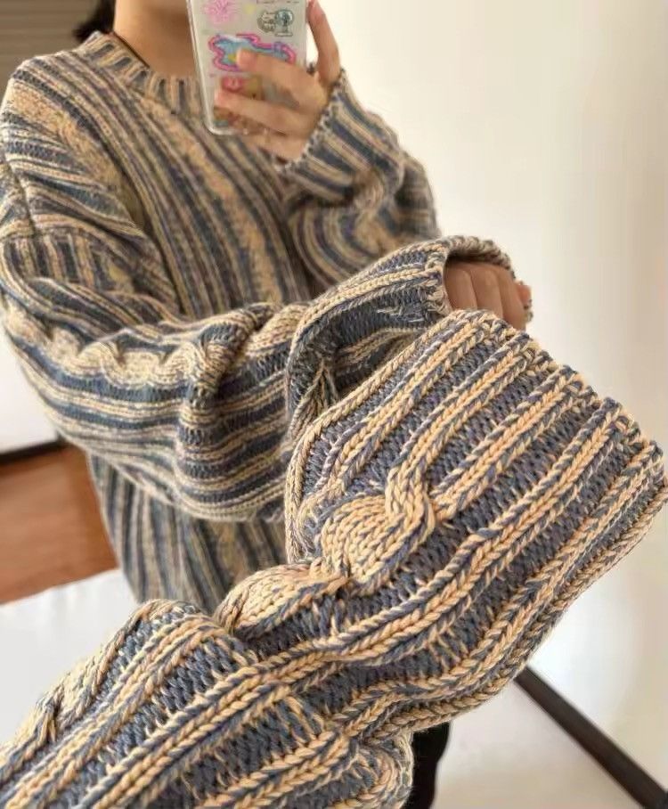 Japanese Brand Striped Knitted Sweater Size US L / EU 52-54 / 3 - 6 Thumbnail